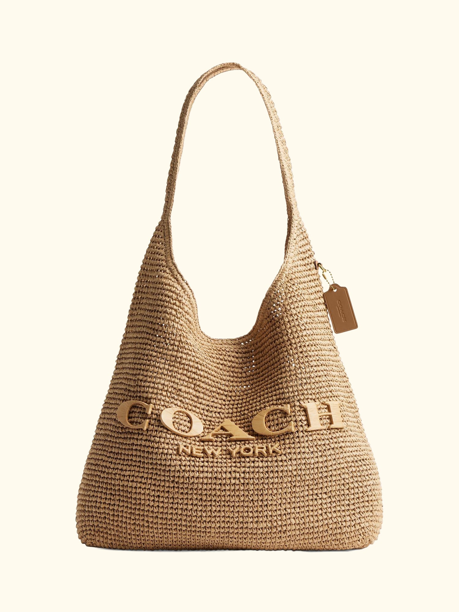 Brooklyn 39 Straw Hobo Bag, Natural