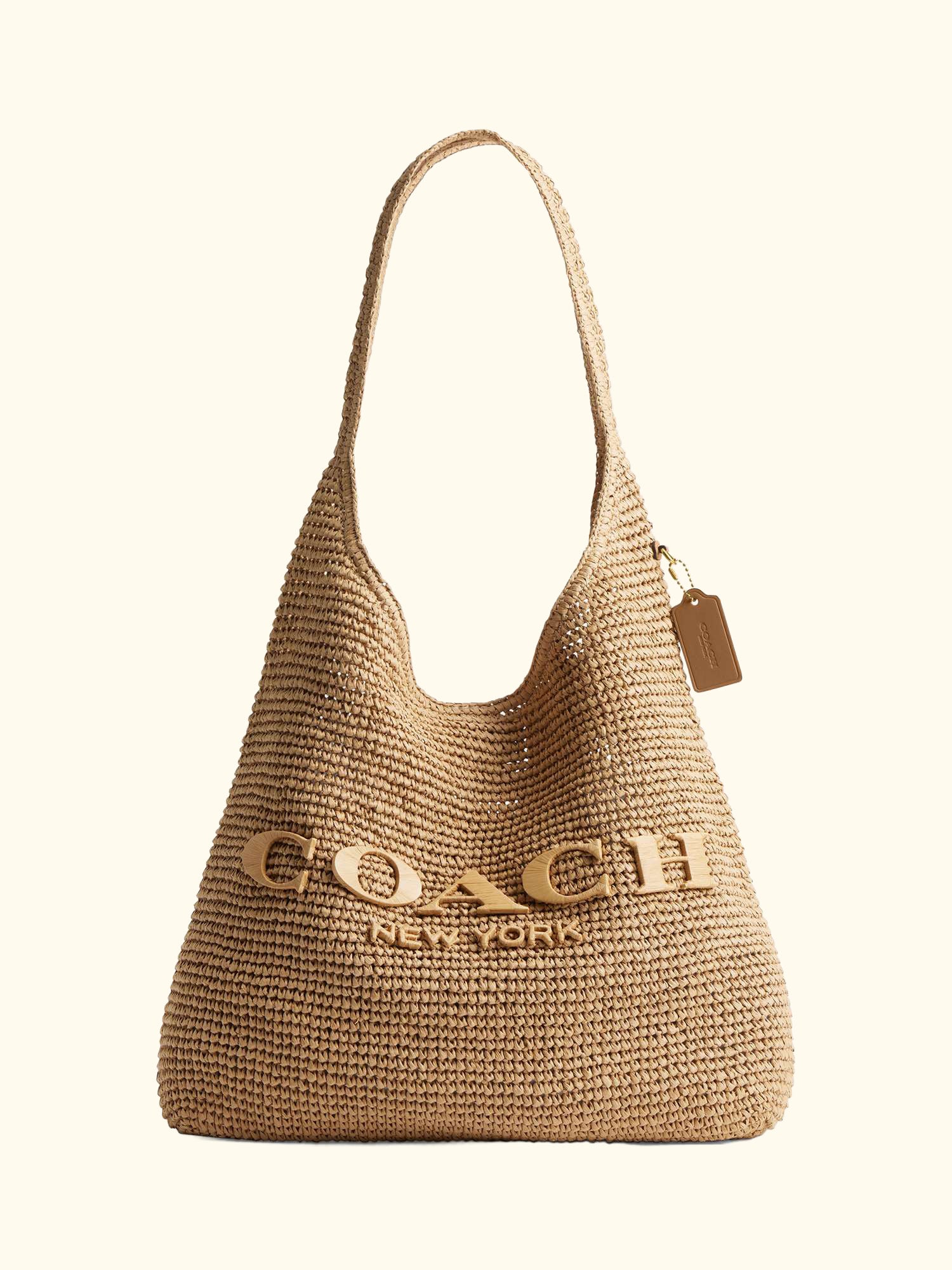 Brooklyn 39 Straw Hobo Bag, Natural