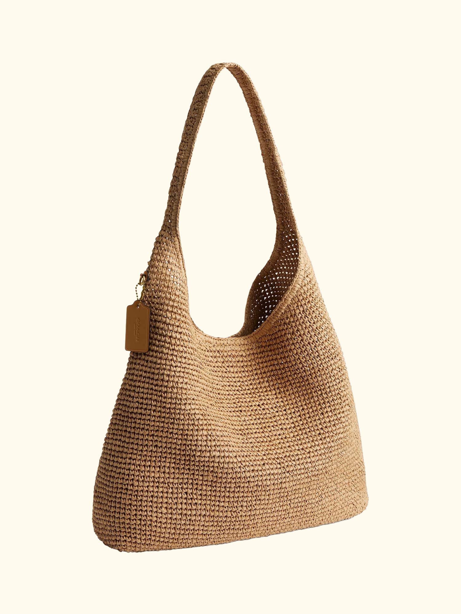 Brooklyn 39 Straw Hobo Bag, Natural