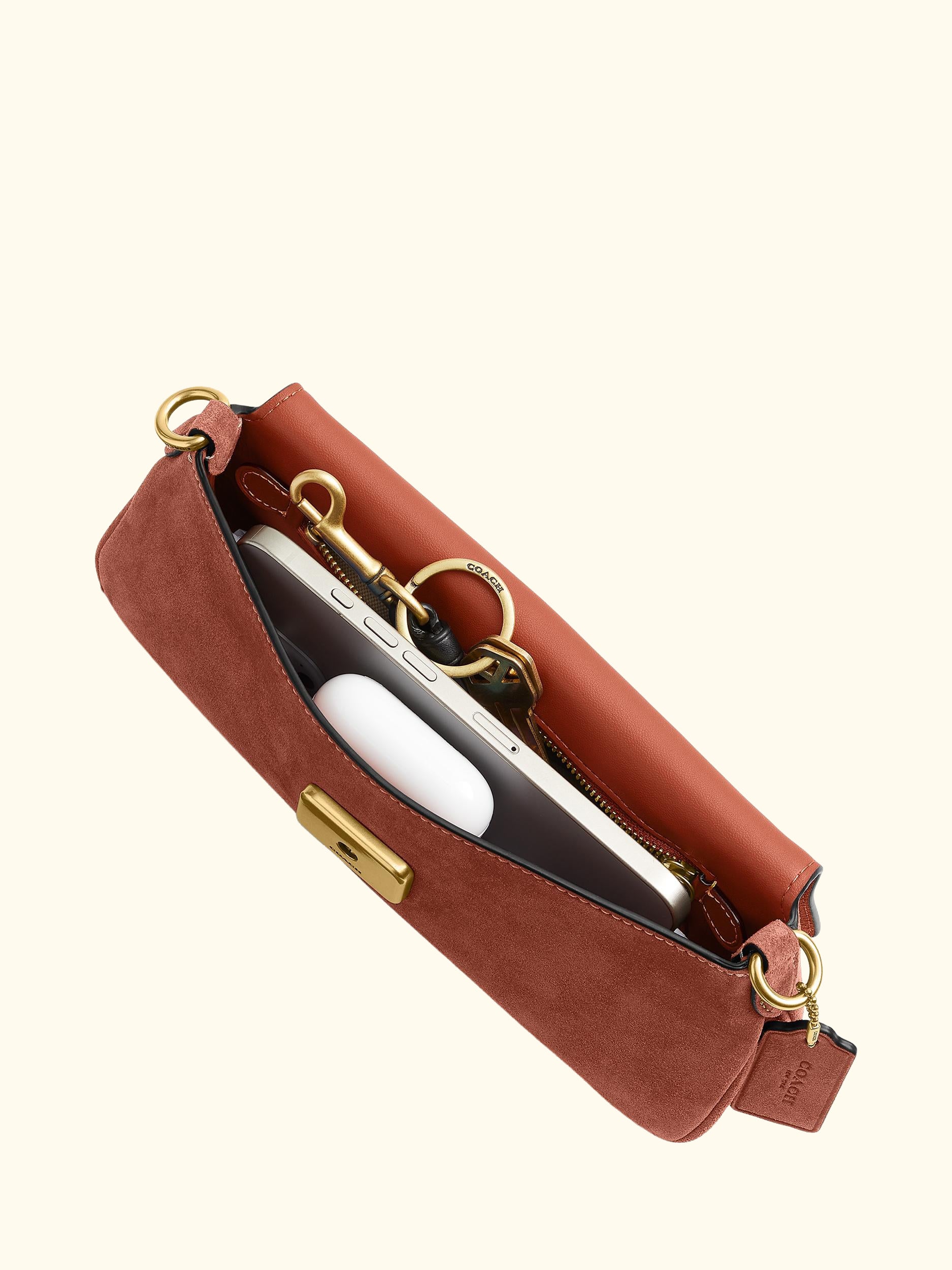 Jet Suede Bag, Clay