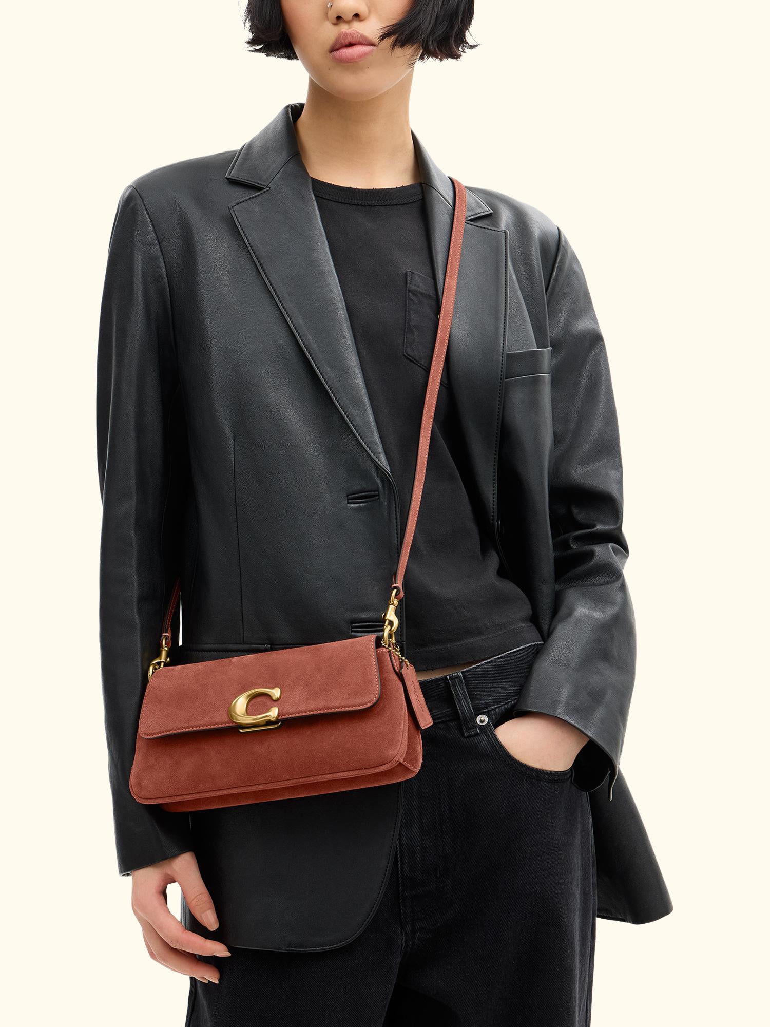 Jet Suede Bag, Clay