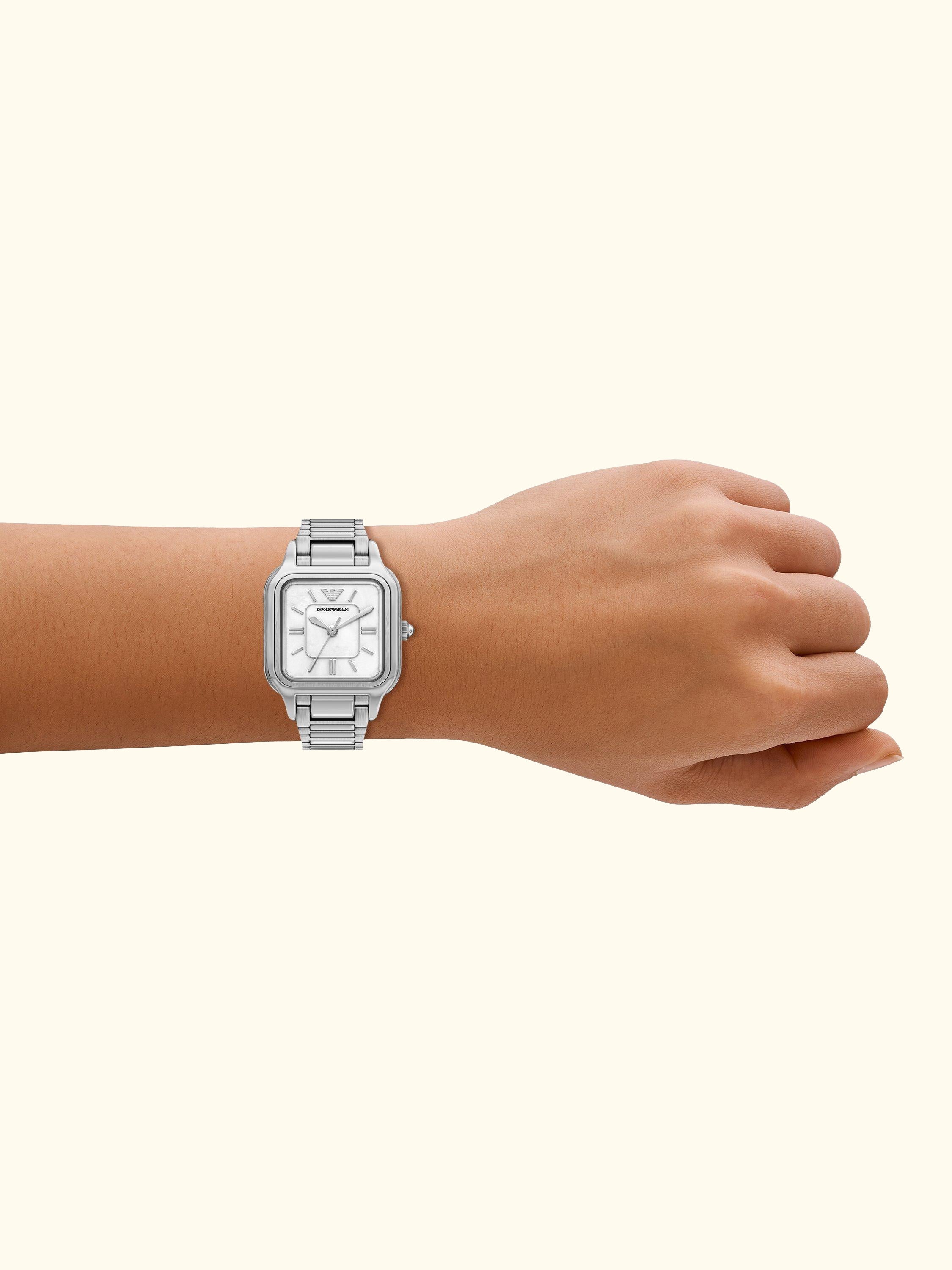 AR11742 Women's Mother of Pearl Dial Bracelet Strap Watch, Silver