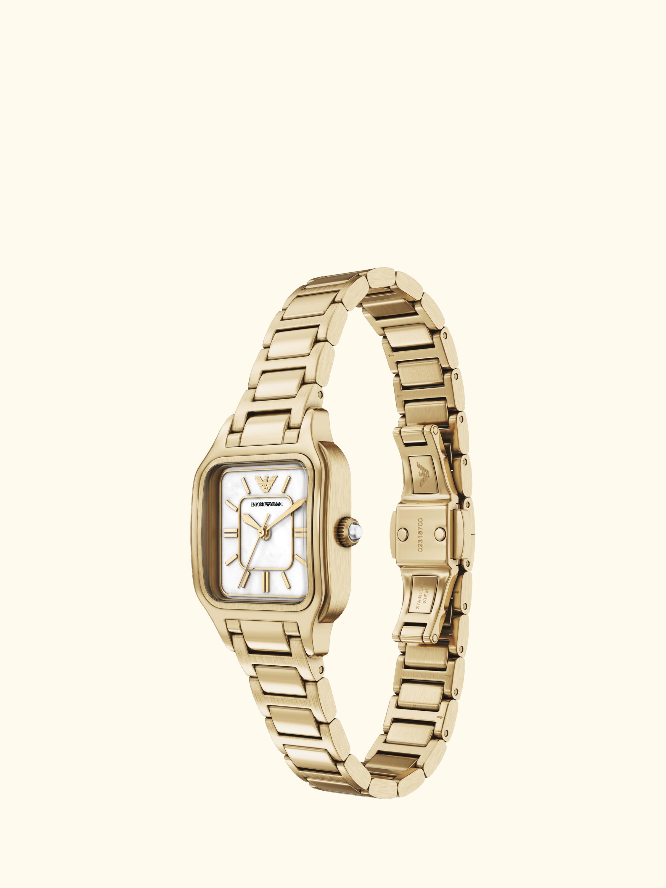 AR11744 Women's Mother of Pearl Dial Bracelet Strap Watch, Gold
