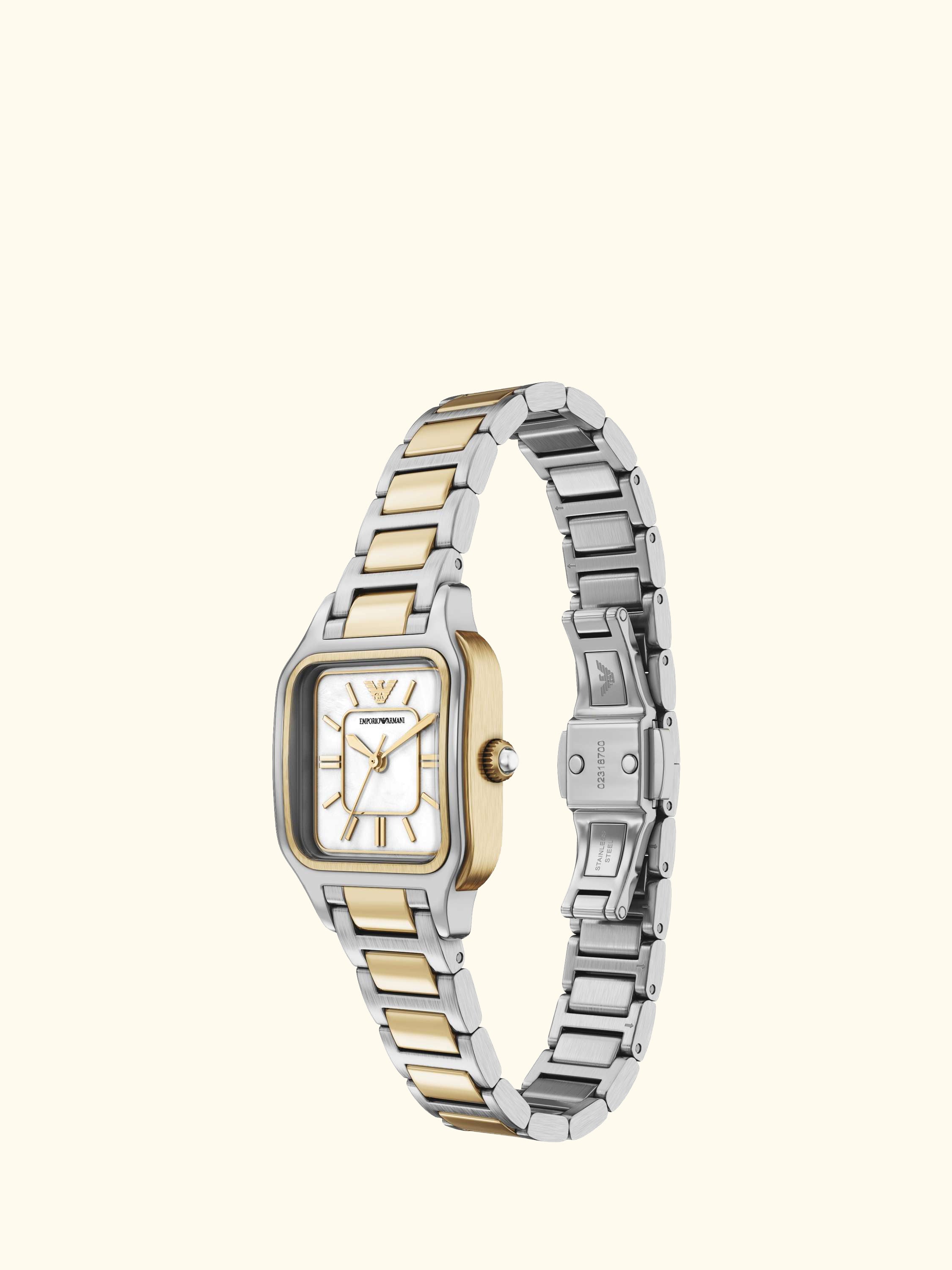 AR11745 Women's Mother of Pearl Dial Bracelet Strap Watch, 2-tone