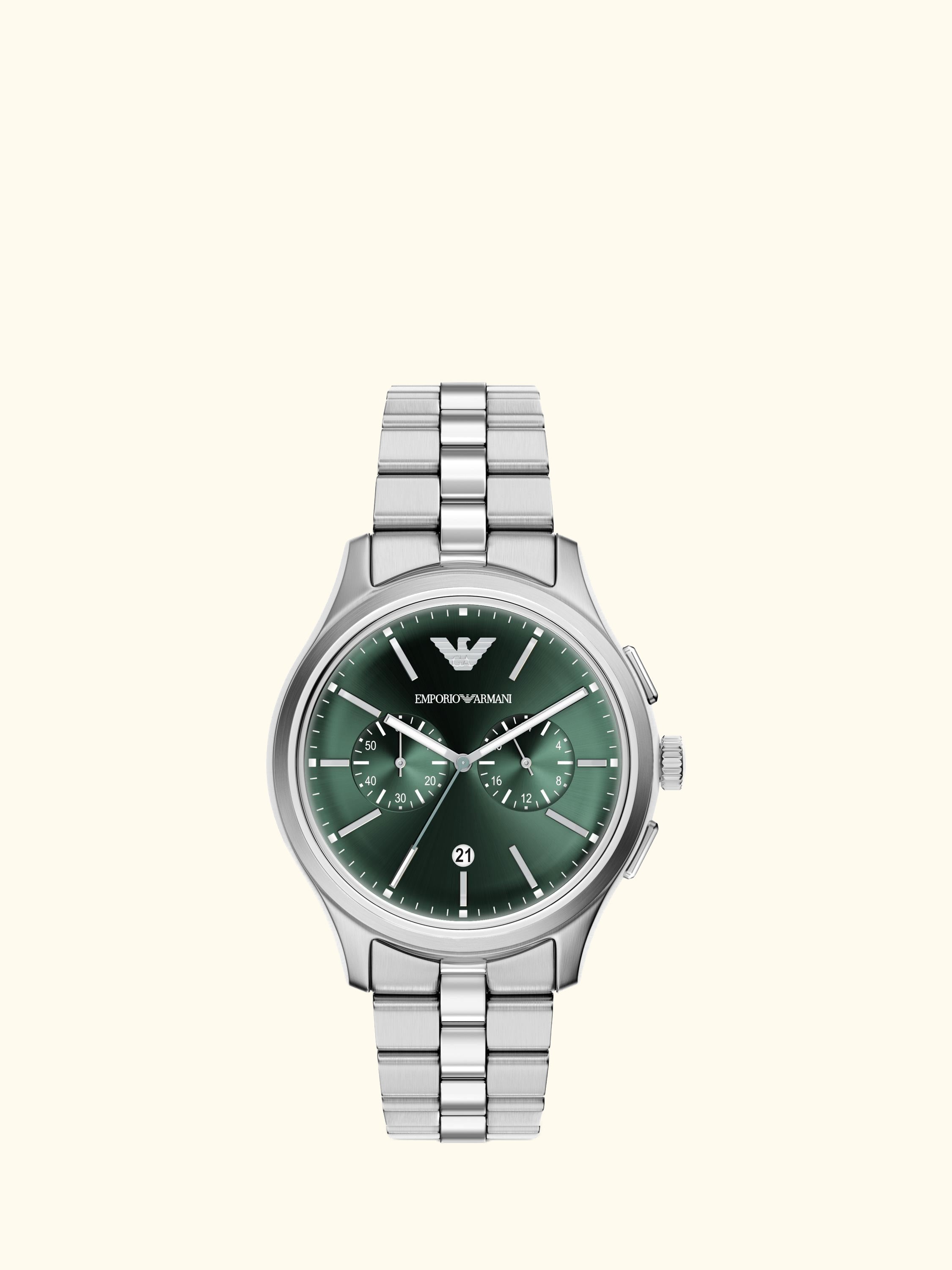 AR11746 Men's Japanese Movement Bracelet Strap Watch, Silver