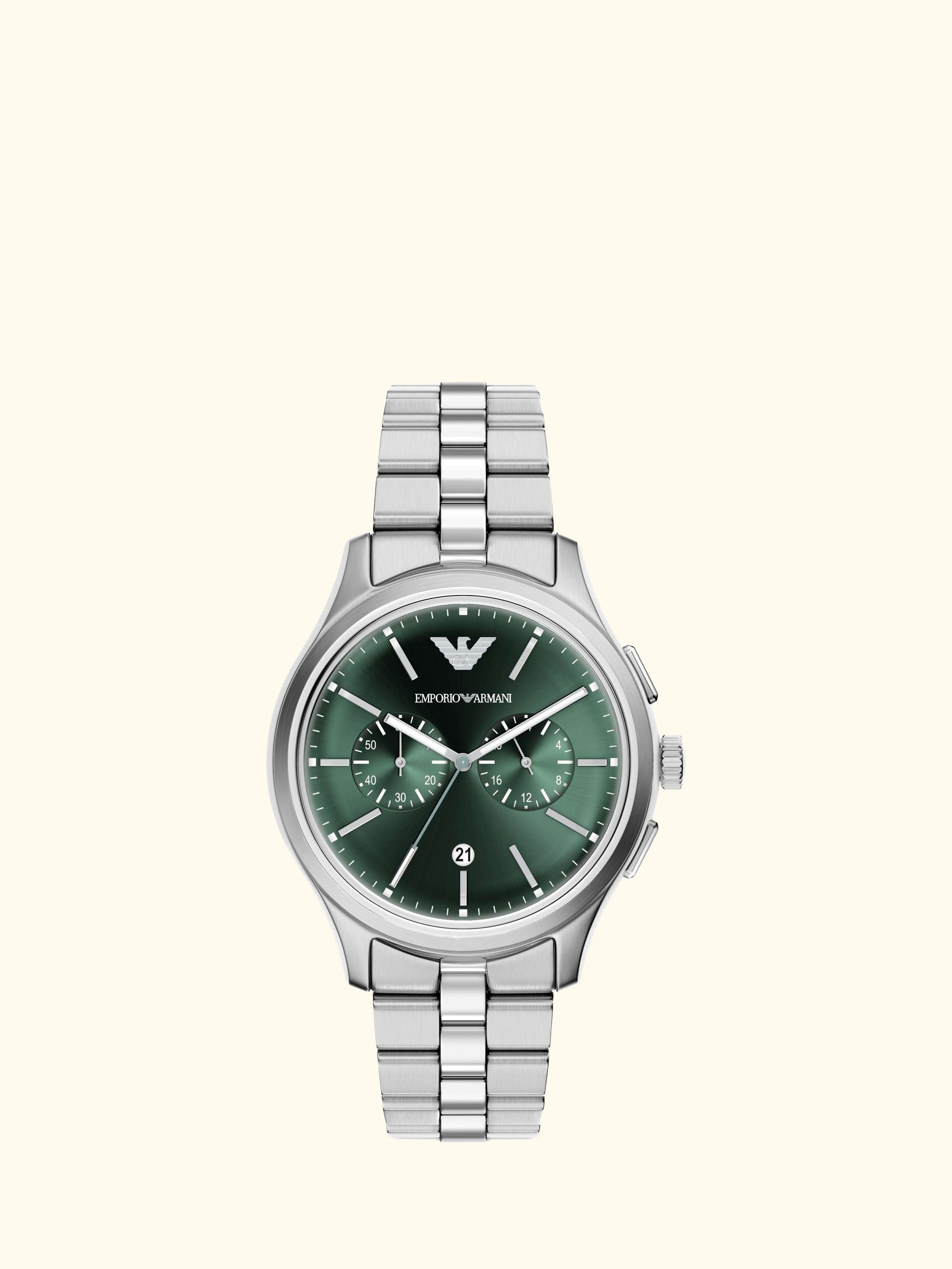 AR11746 Men's Japanese Movement Bracelet Strap Watch, Silver