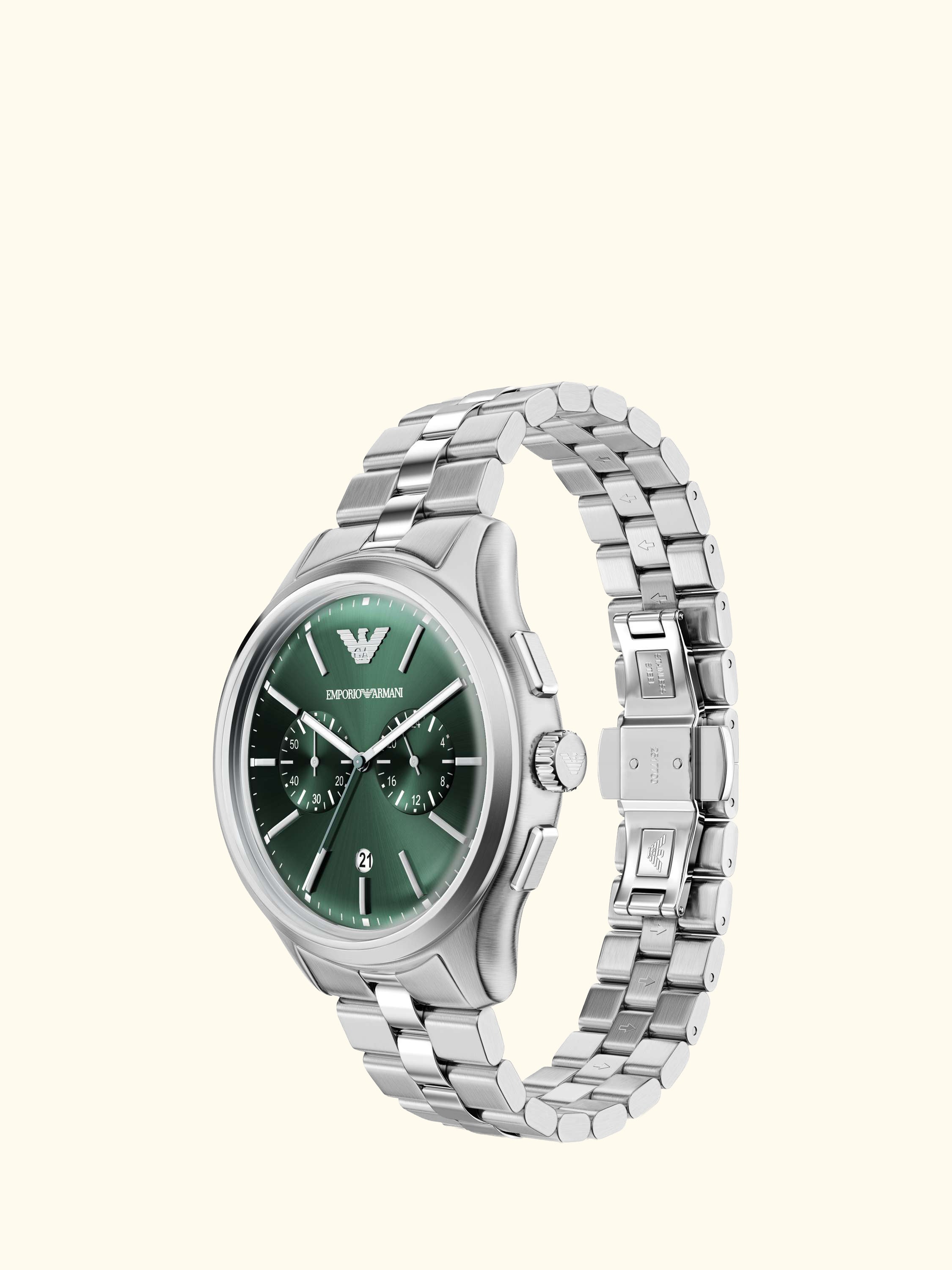 AR11746 Men's Japanese Movement Bracelet Strap Watch, Silver