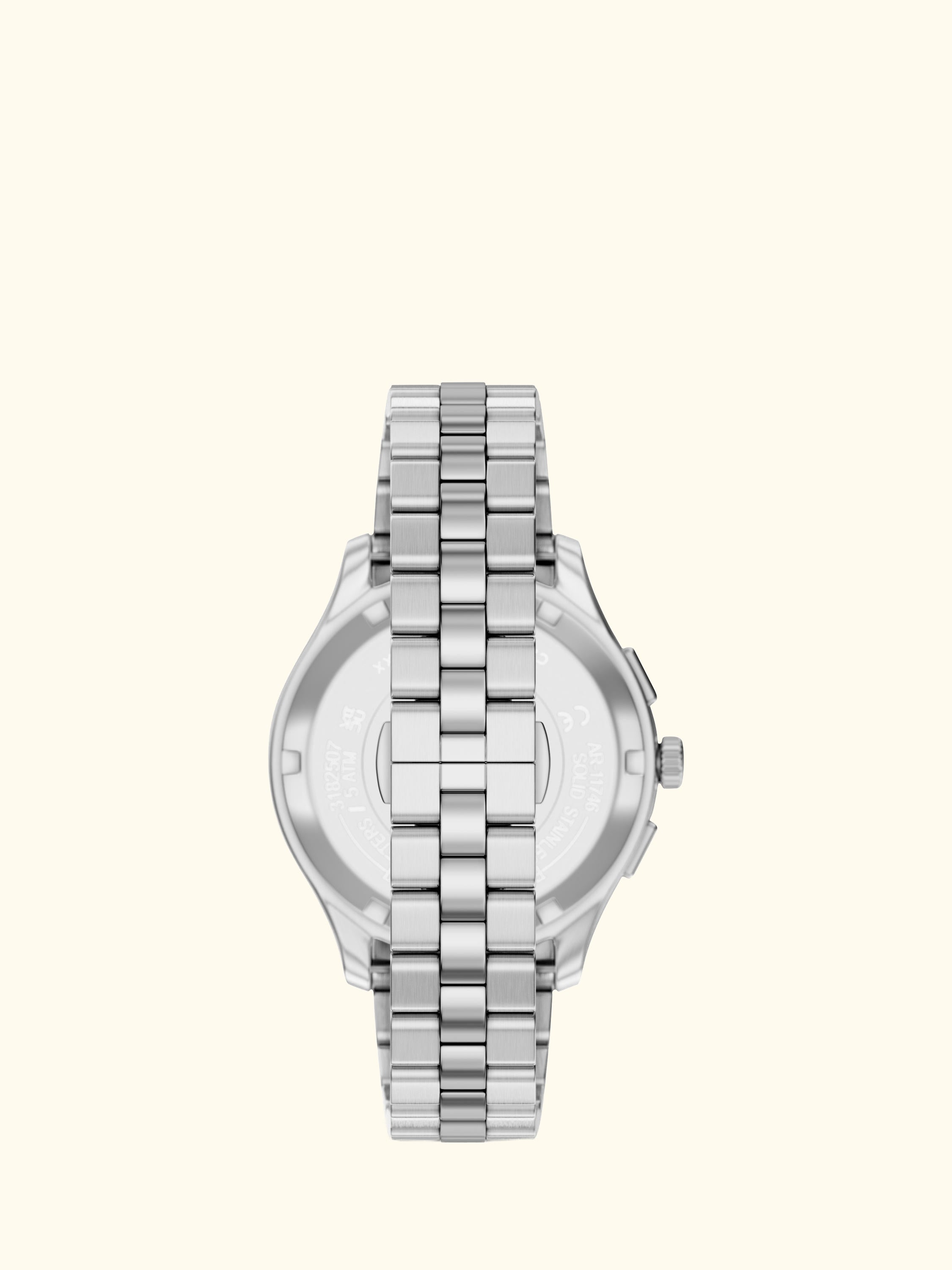 AR11746 Men's Japanese Movement Bracelet Strap Watch, Silver