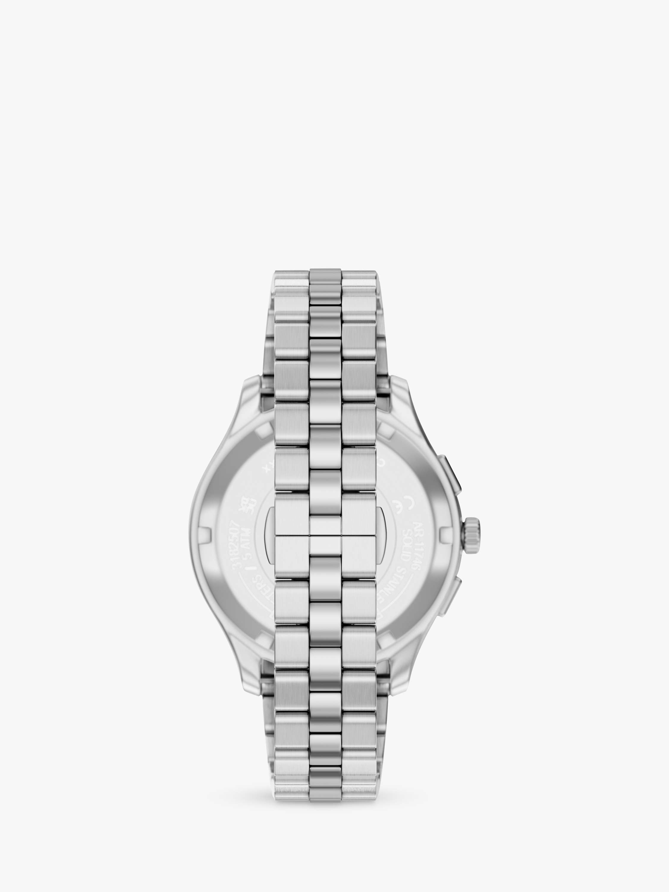 AR11746 Men's Japanese Movement Bracelet Strap Watch, Silver