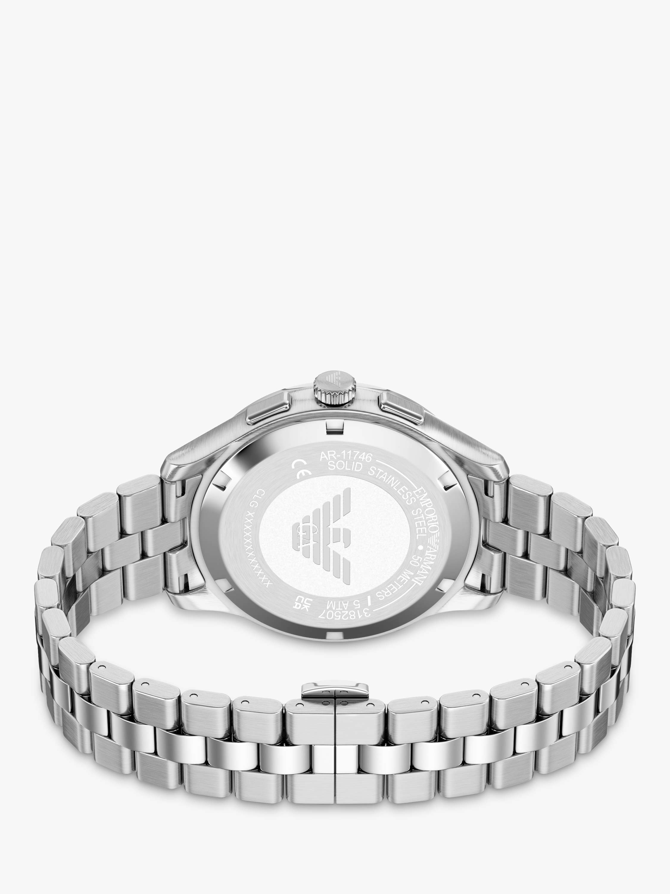 AR11746 Men's Japanese Movement Bracelet Strap Watch, Silver