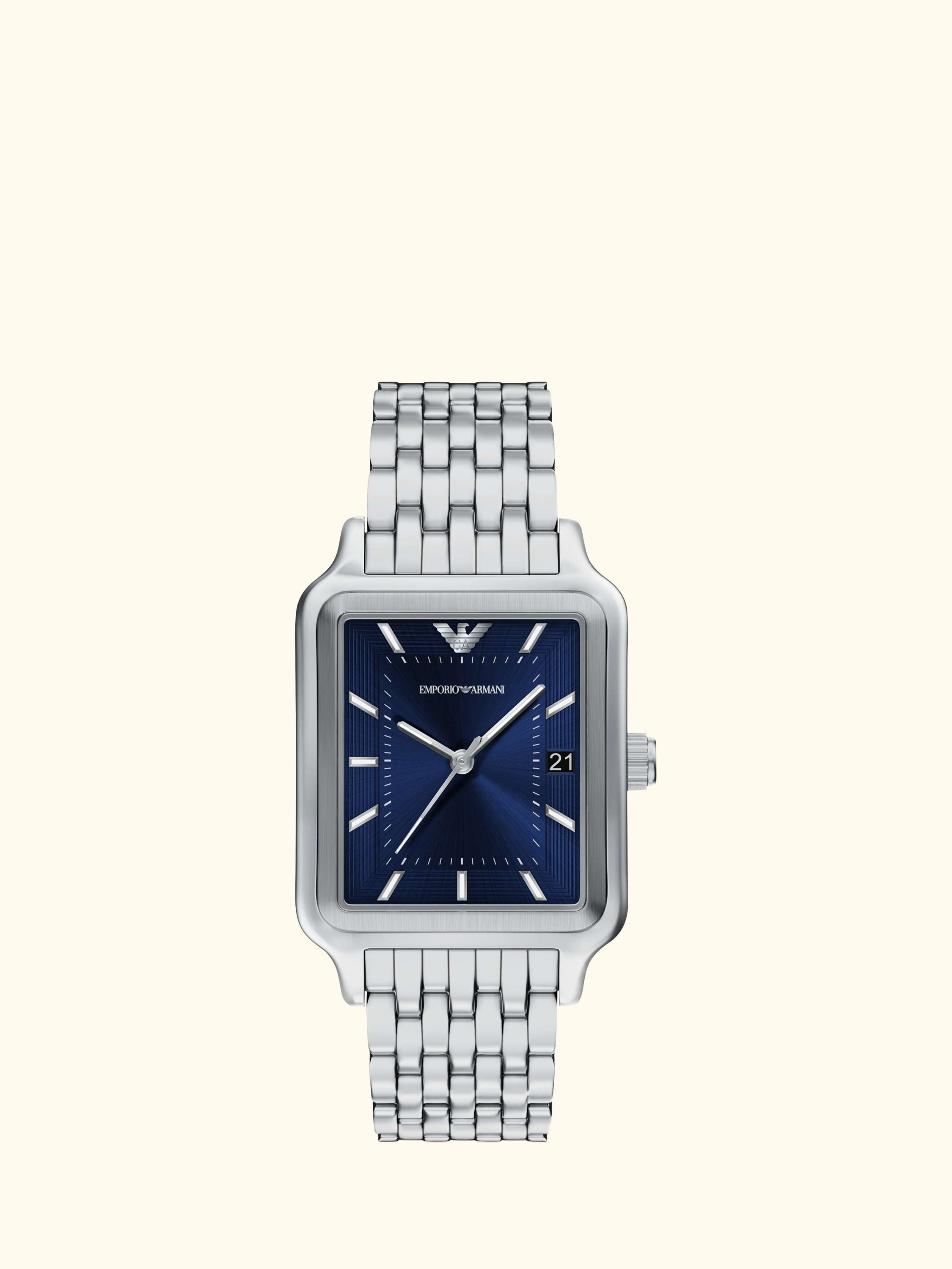 AR11754 Men's Japanese Movement Bracelet Strap Watch, Silver
