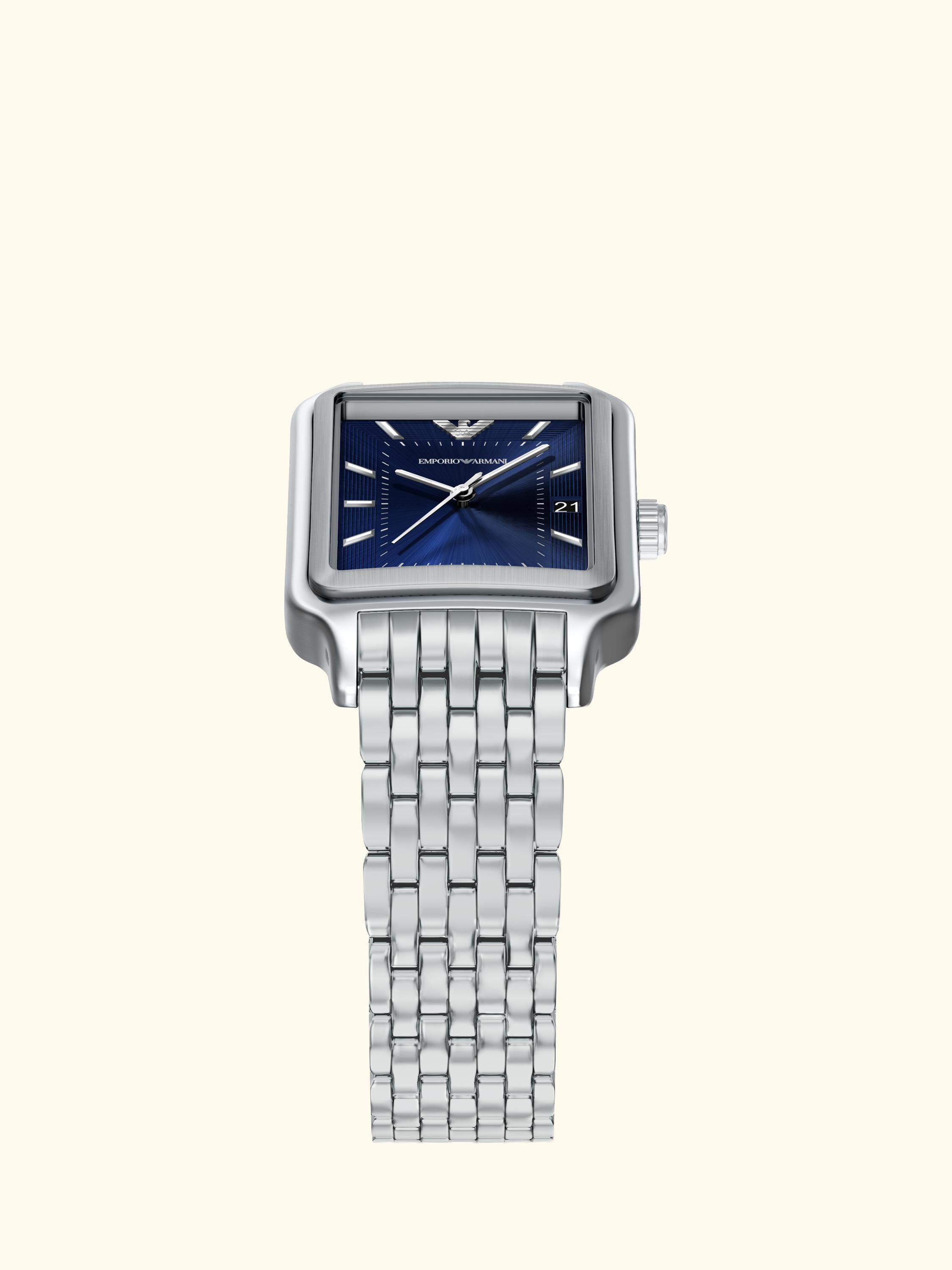 AR11754 Men's Japanese Movement Bracelet Strap Watch, Silver