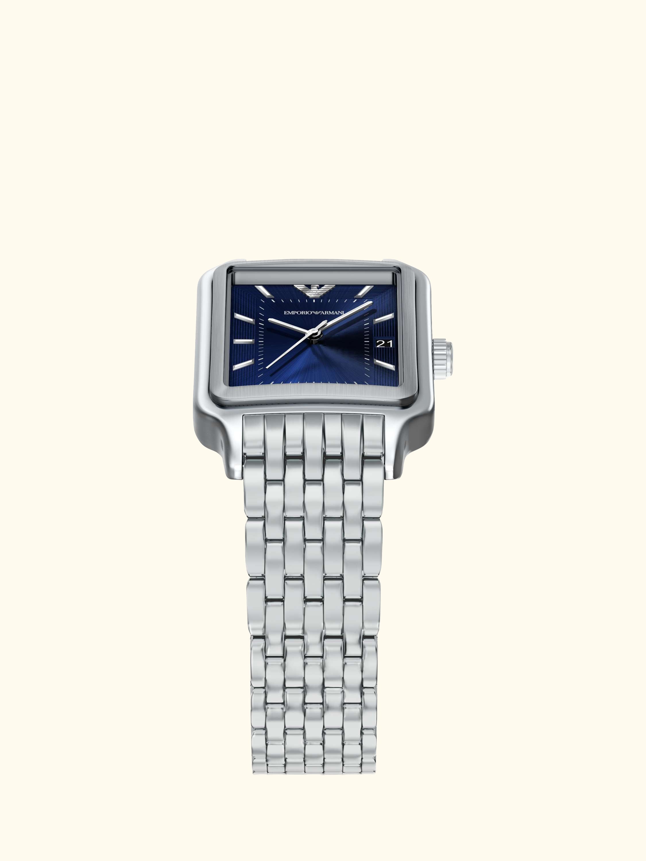 AR11754 Men's Japanese Movement Bracelet Strap Watch, Silver