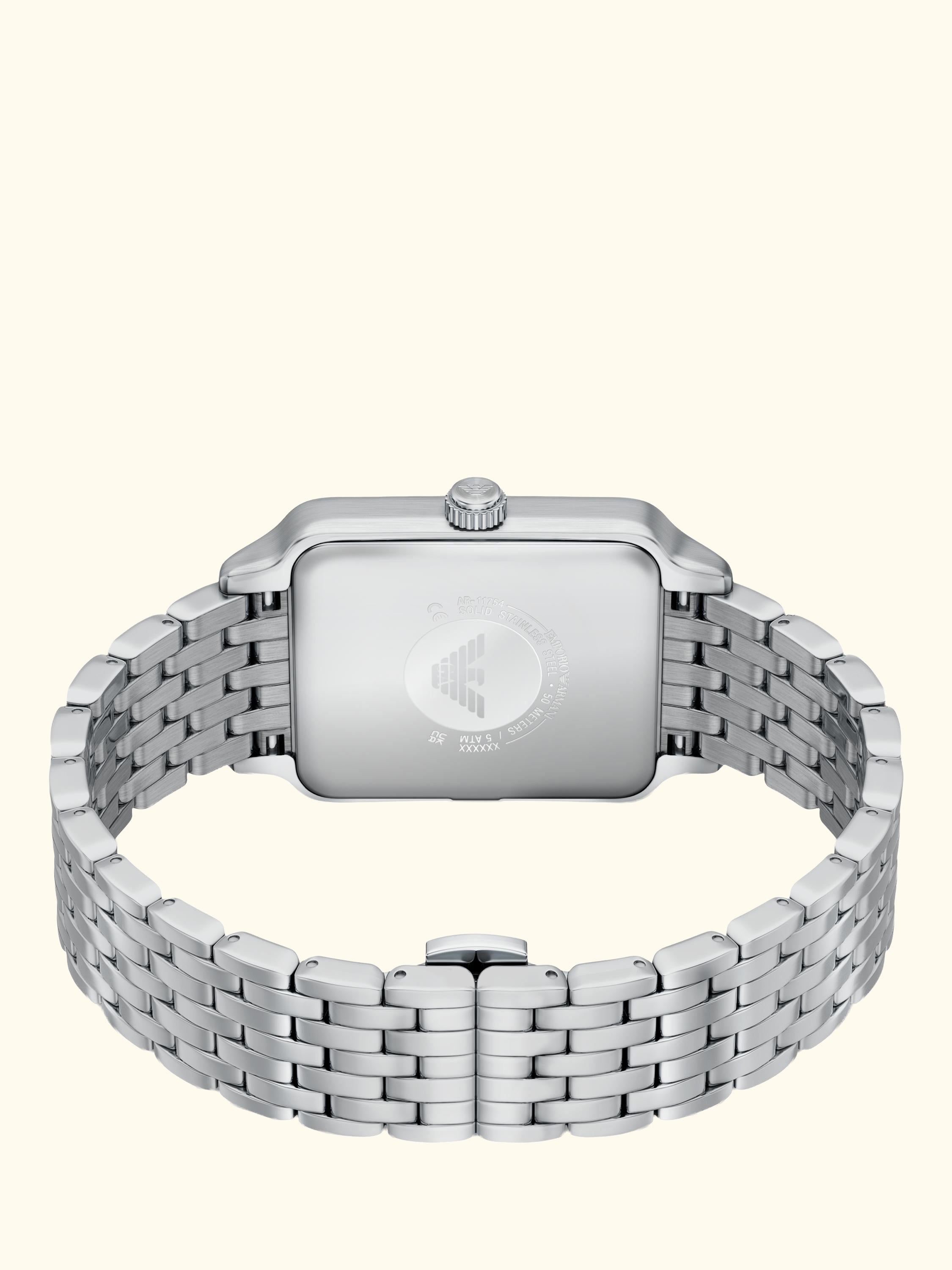 AR11754 Men's Japanese Movement Bracelet Strap Watch, Silver