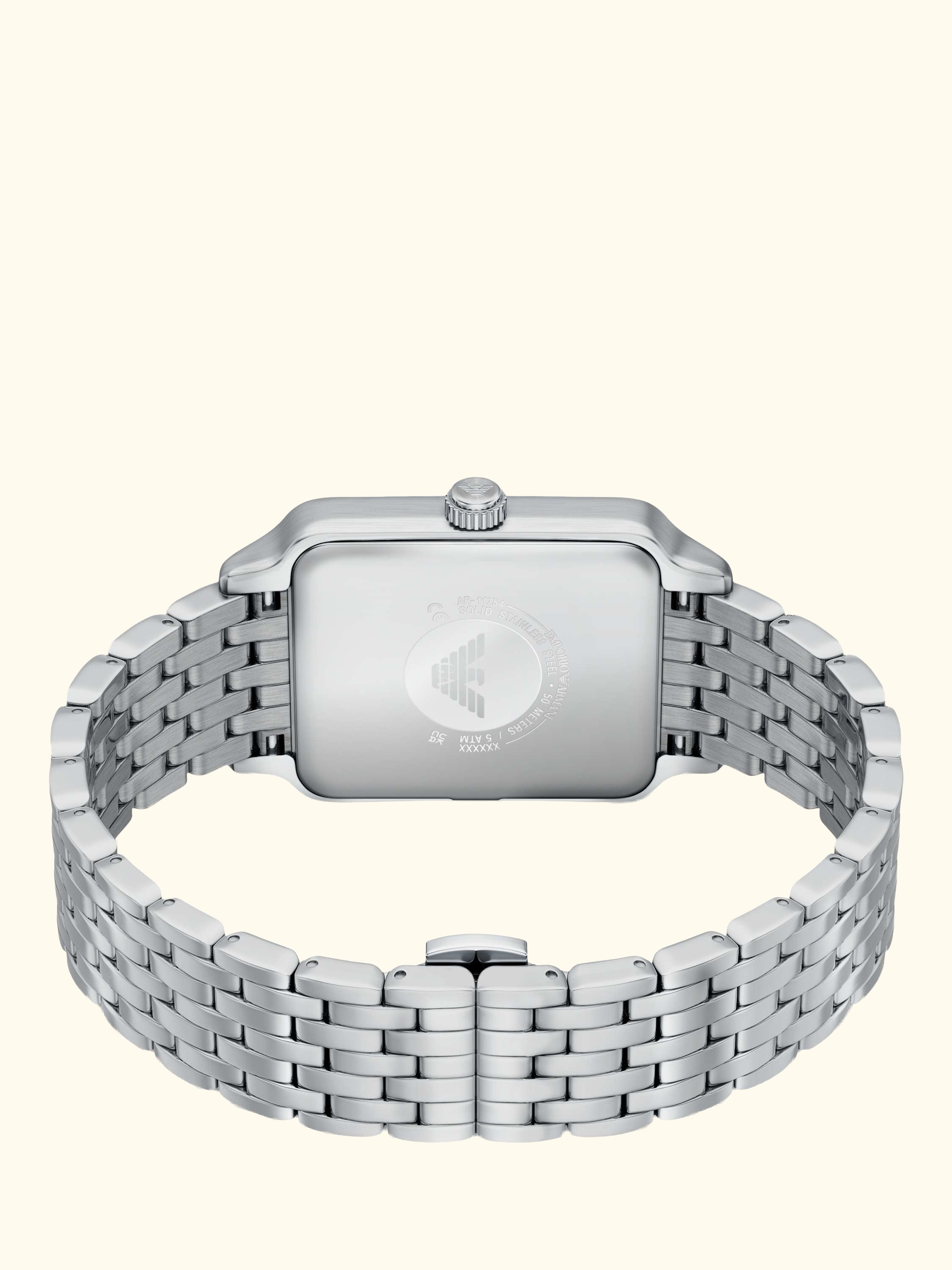 AR11754 Men's Japanese Movement Bracelet Strap Watch, Silver