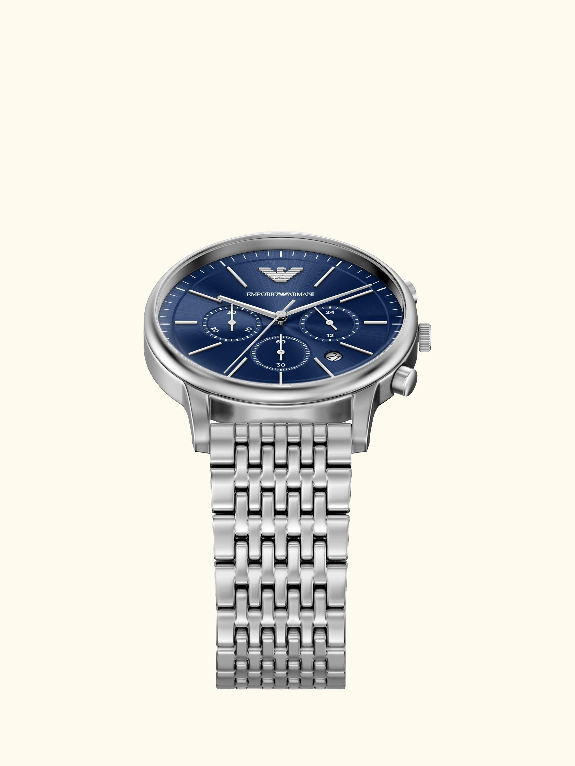 AR11771 Men's Date Bracelet Strap Watch, Silver