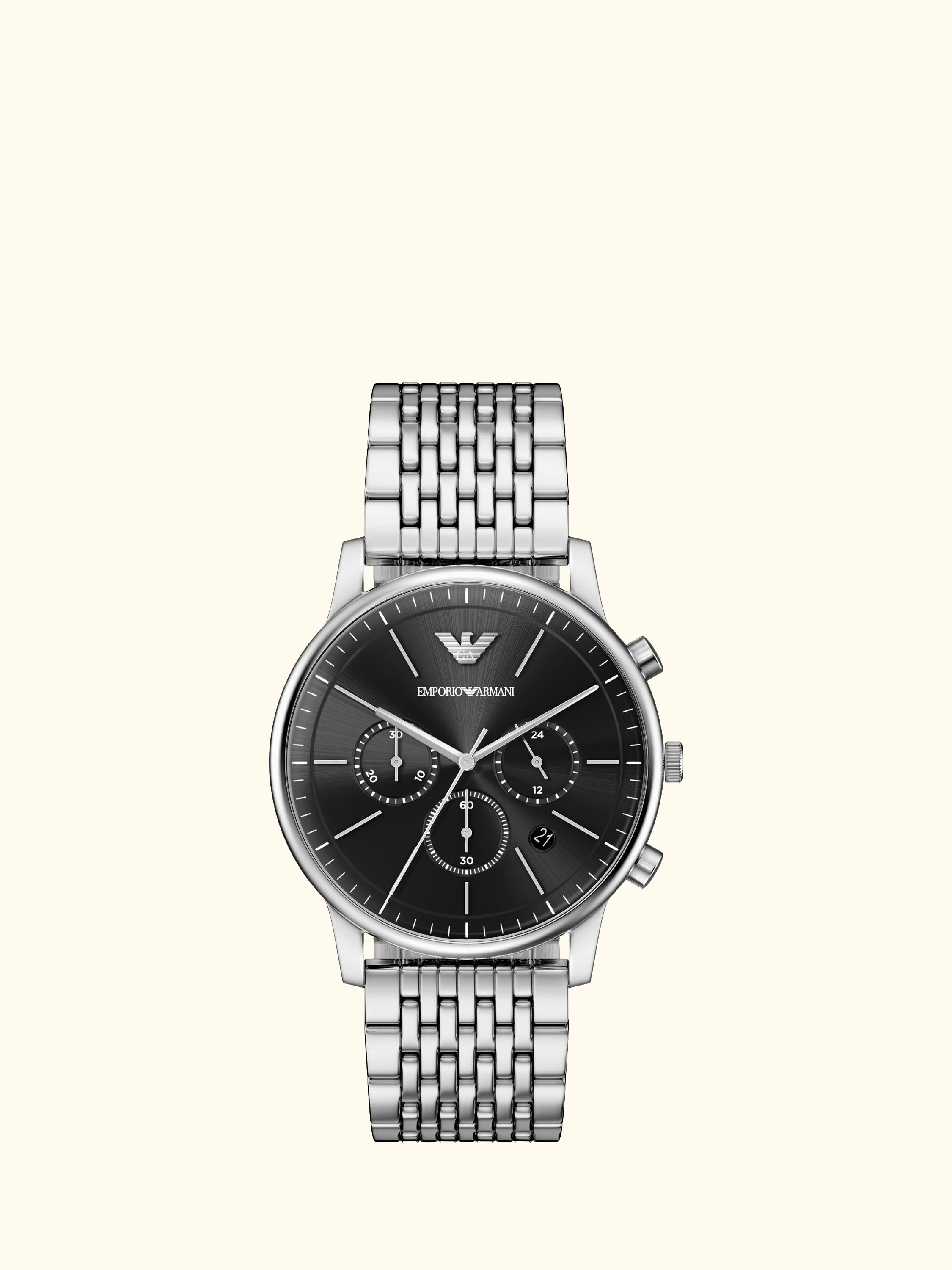 AR11772 Men's Date Bracelet Strap Watch, Silver