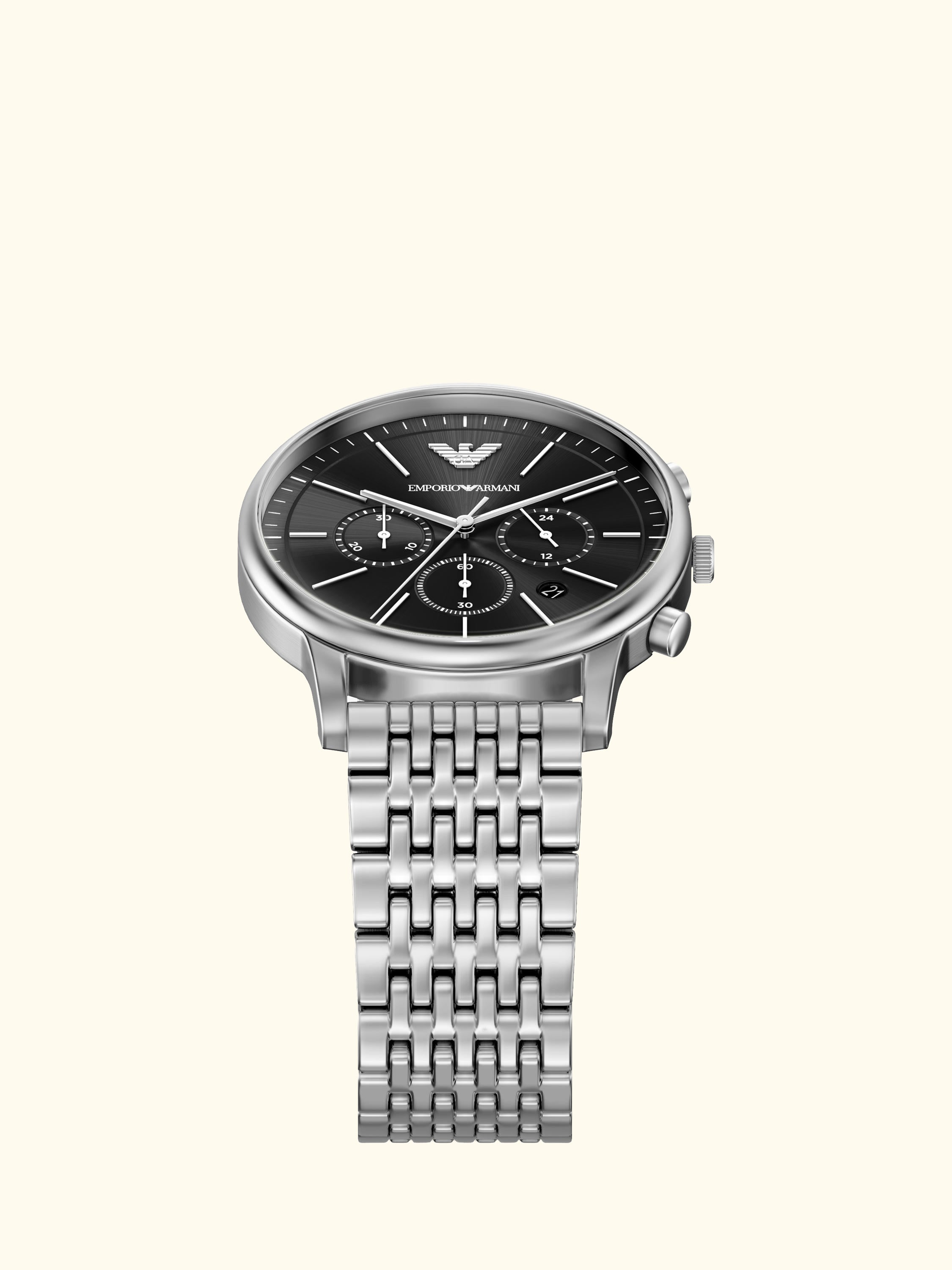 AR11772 Men's Date Bracelet Strap Watch, Silver
