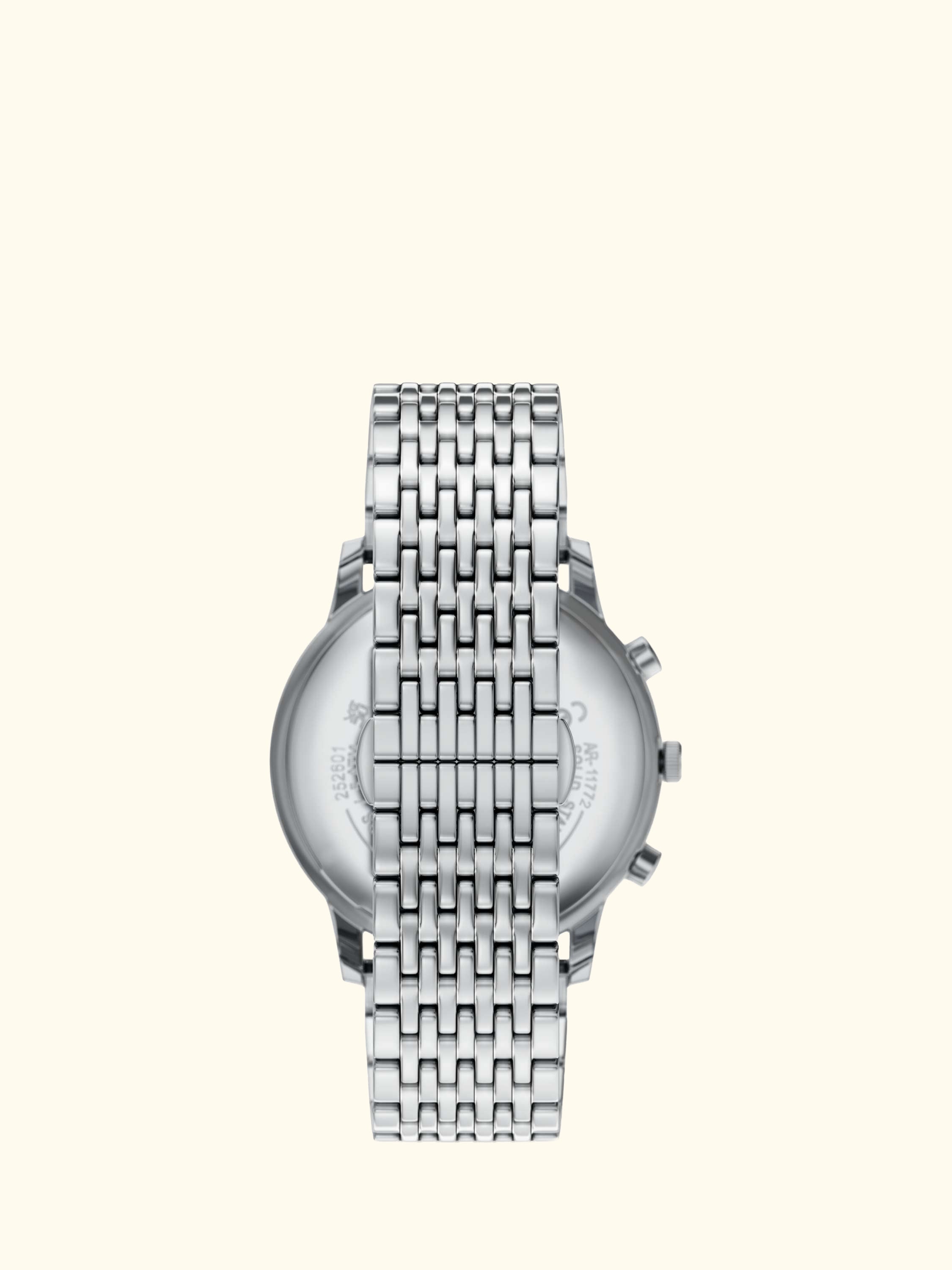 AR11772 Men's Date Bracelet Strap Watch, Silver