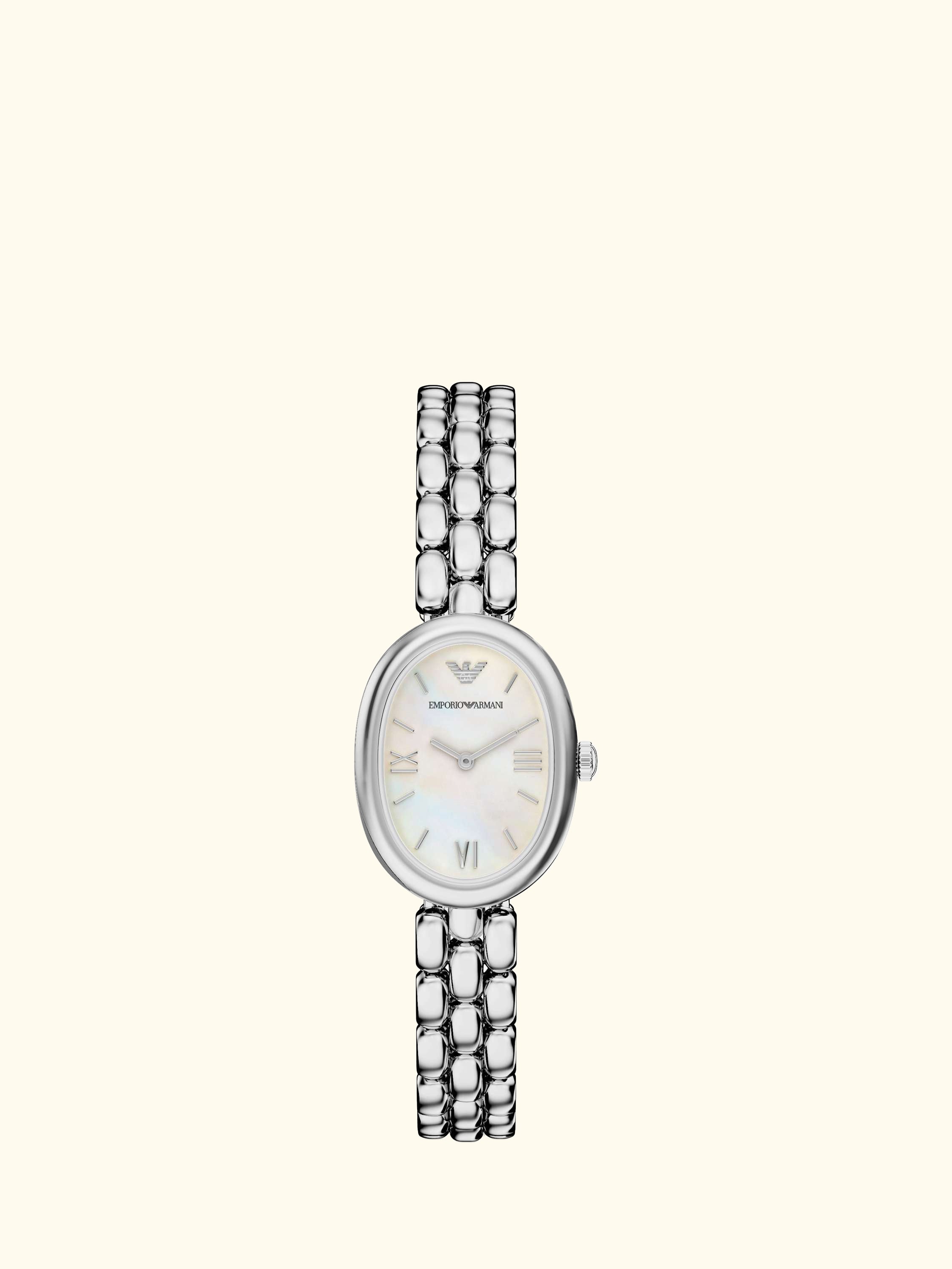 AR11776 Women's Sinfonia Mother of Pearl Dial Bracelet Strap Watch, Silver