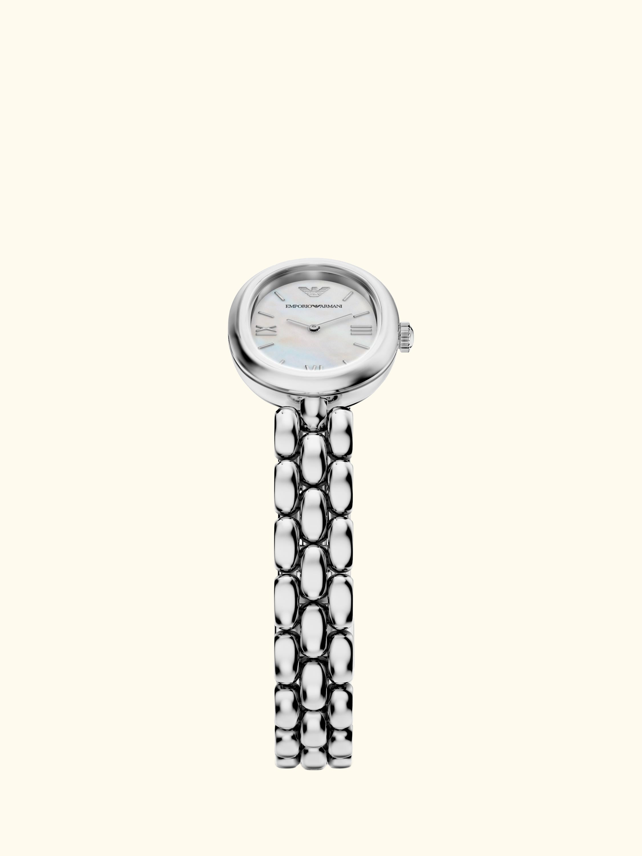 AR11776 Women's Sinfonia Mother of Pearl Dial Bracelet Strap Watch, Silver