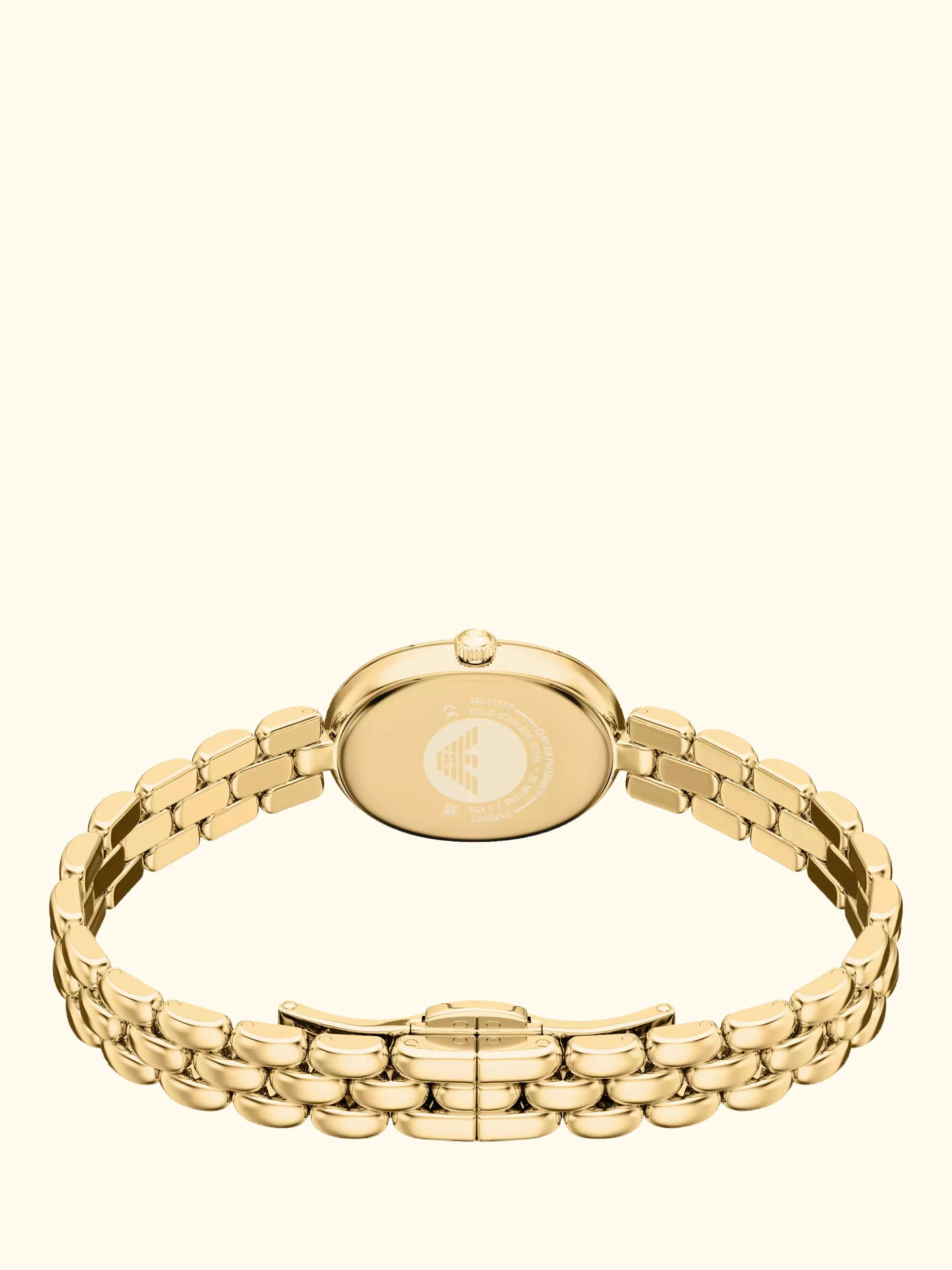 Emporio Armani AR11777 Women's Sinfonia Mother of Pearl Dial Bracelet Strap Watch, Gold