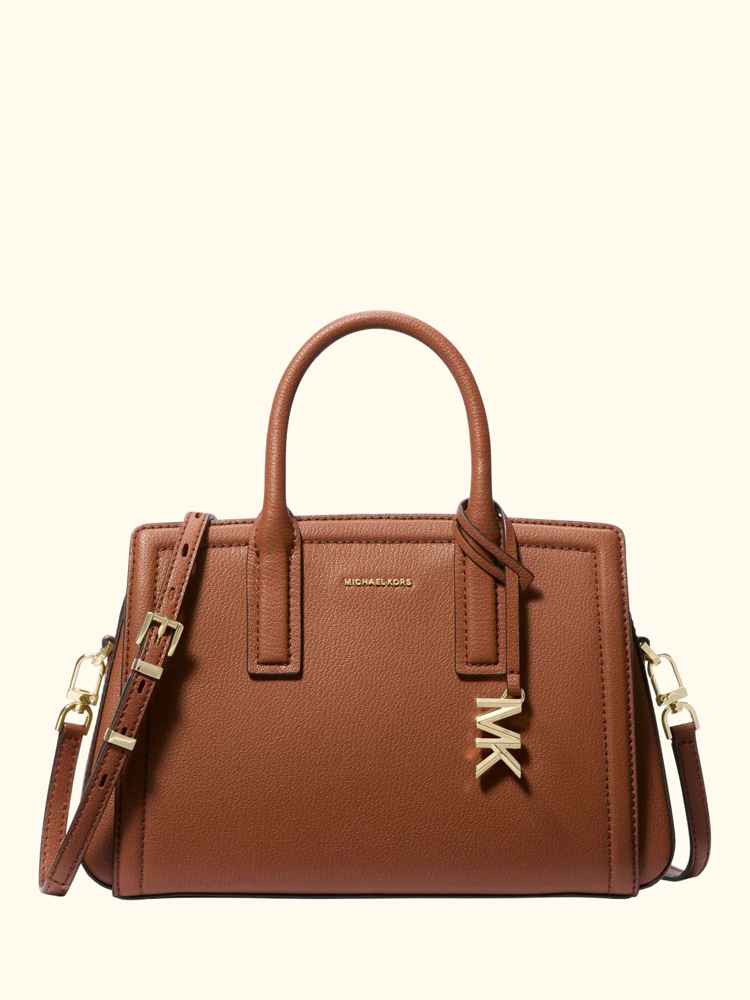 Laila Small Leather Satchel Bag, Luggage/Tan