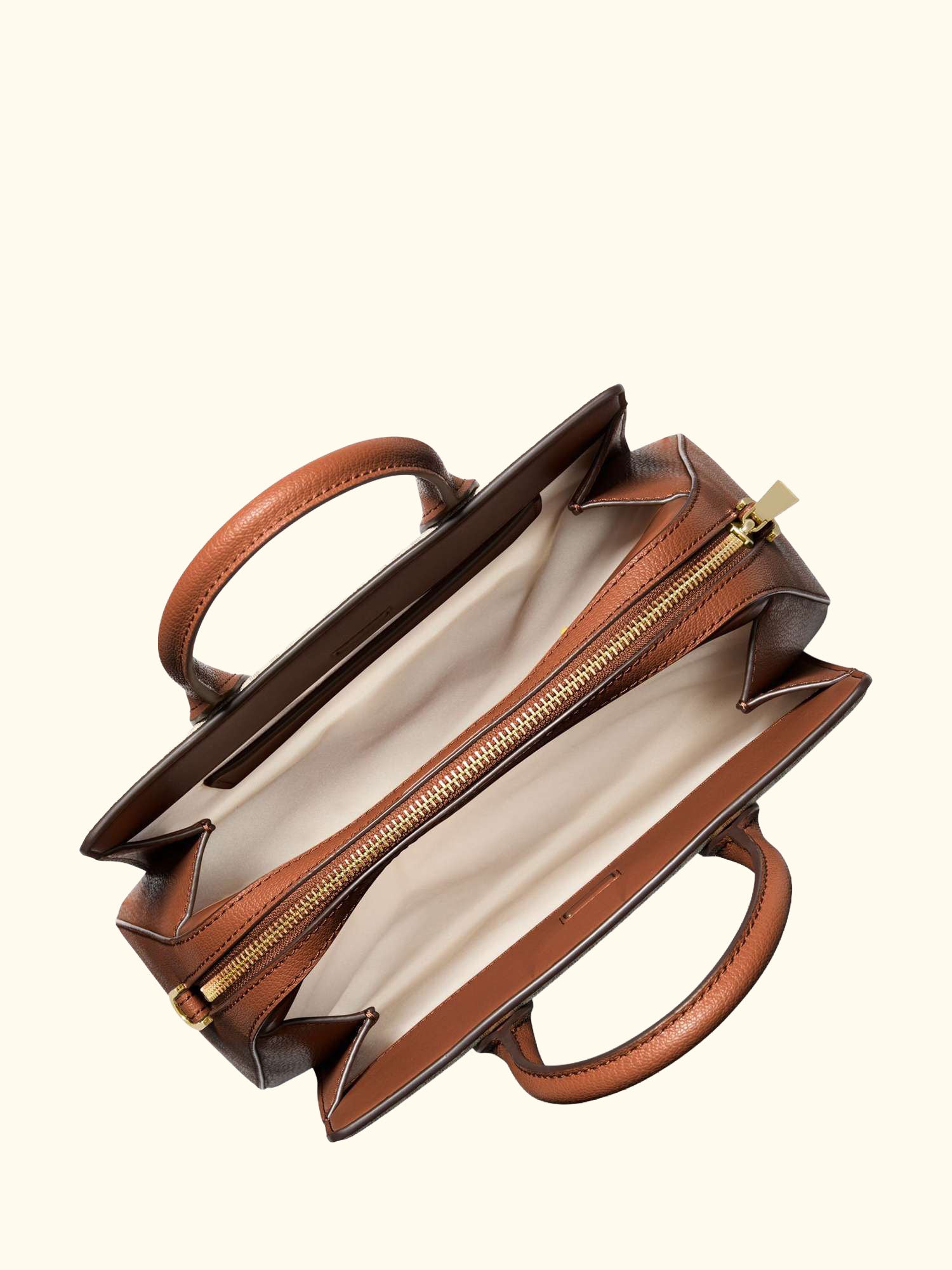 Laila Small Leather Satchel Bag, Luggage/Tan