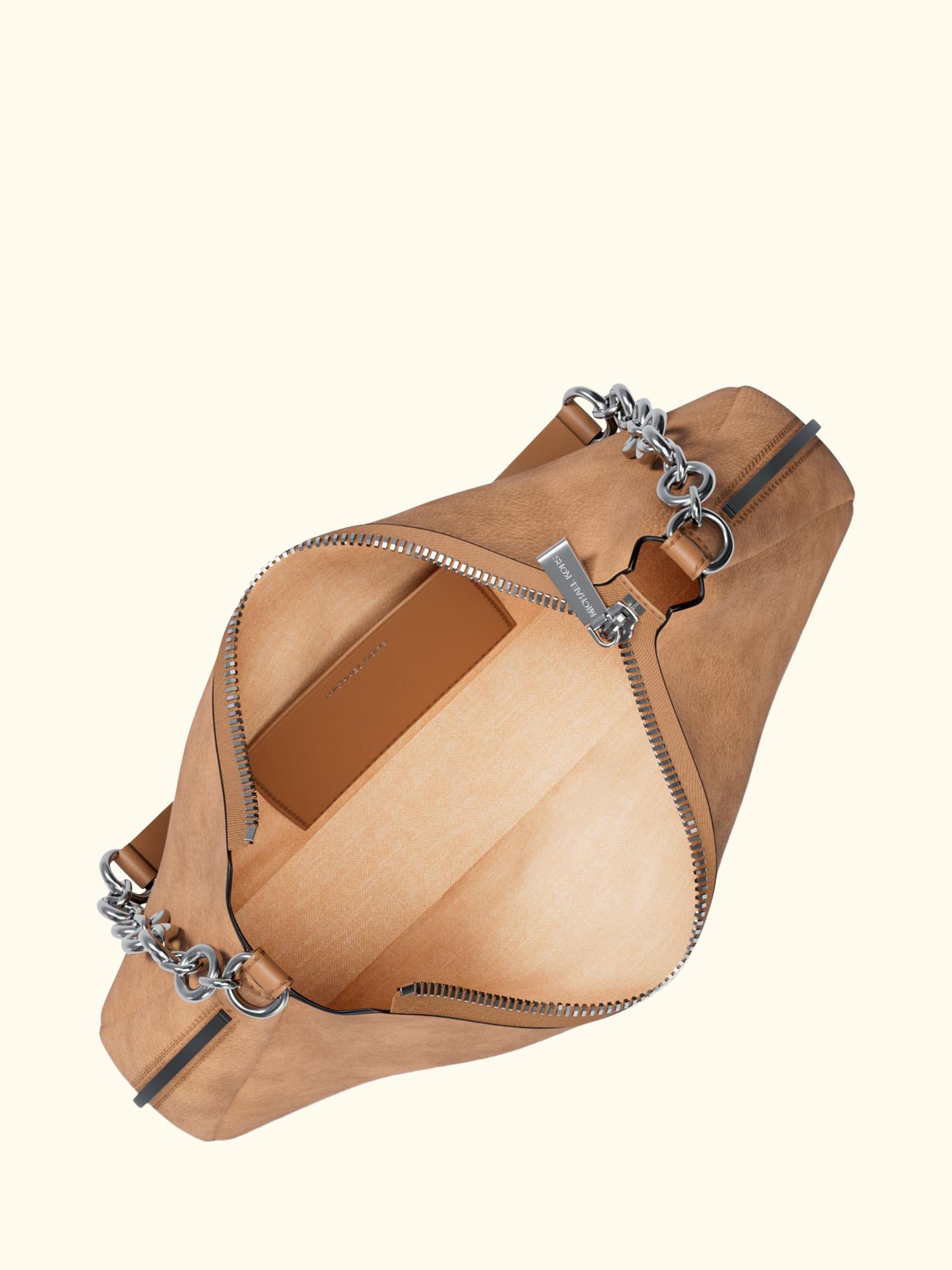 Nolita Medium Leather Shoulder Bag, Peanut