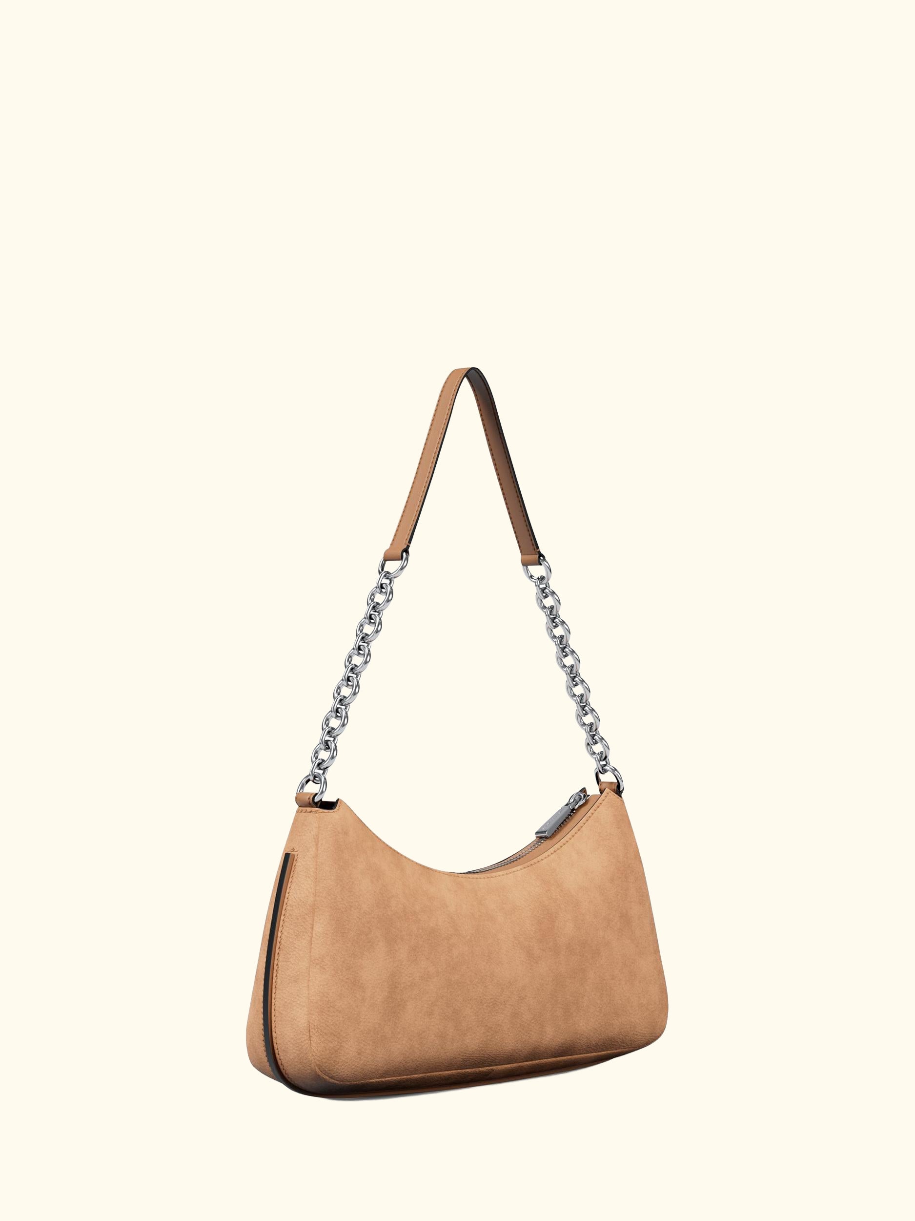 Nolita Medium Leather Shoulder Bag, Peanut