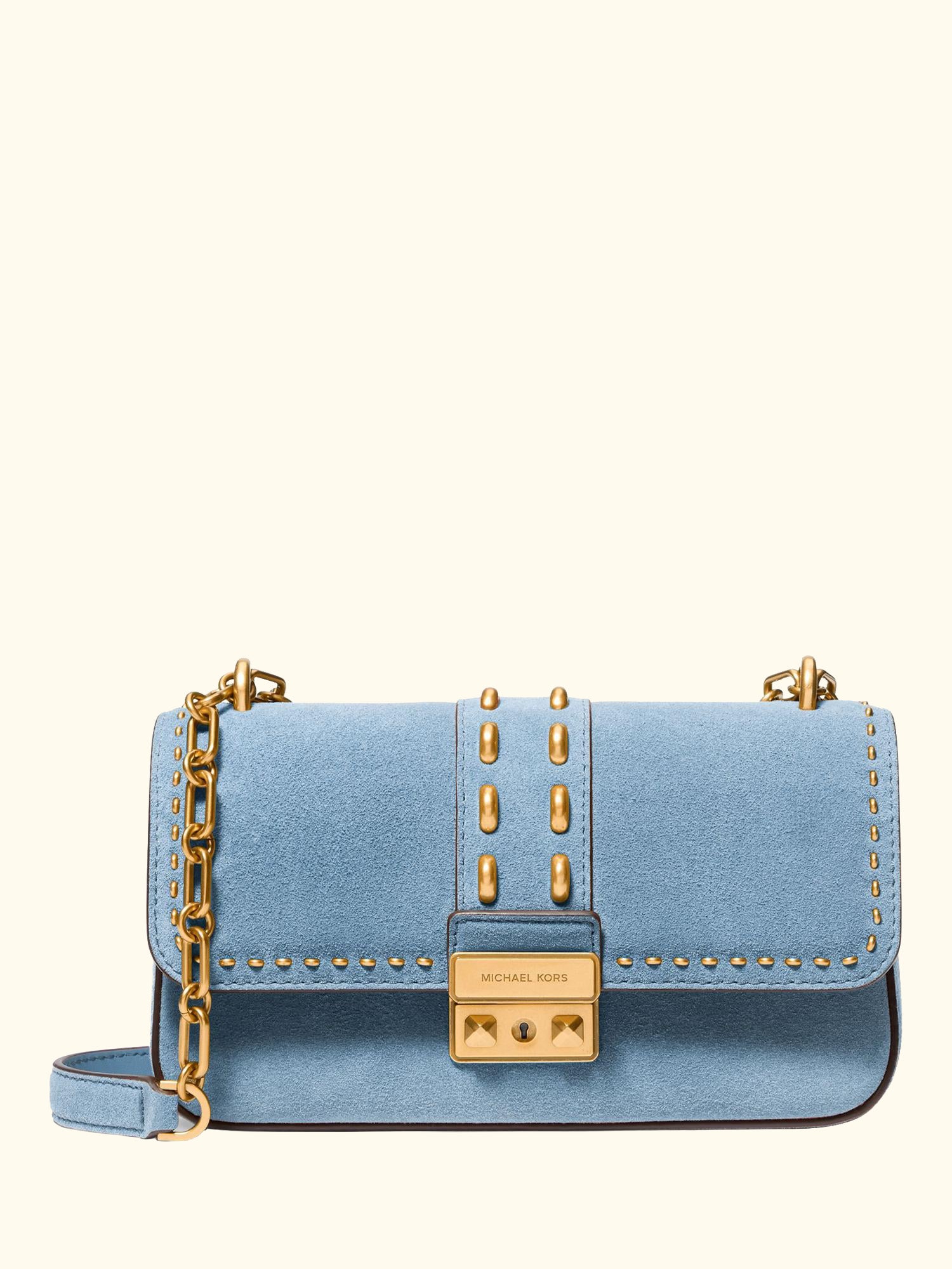 Tribeca Small Studded Suede Shoulder Bag