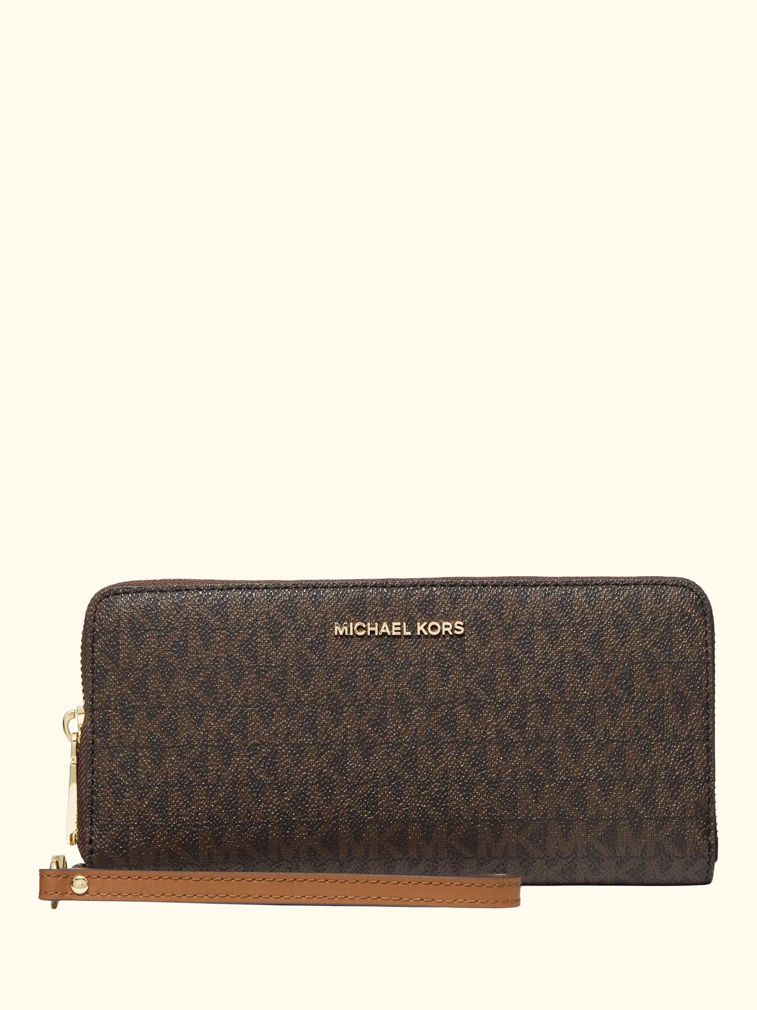 Jet Set Signature Logo Canvas Purse, Brown