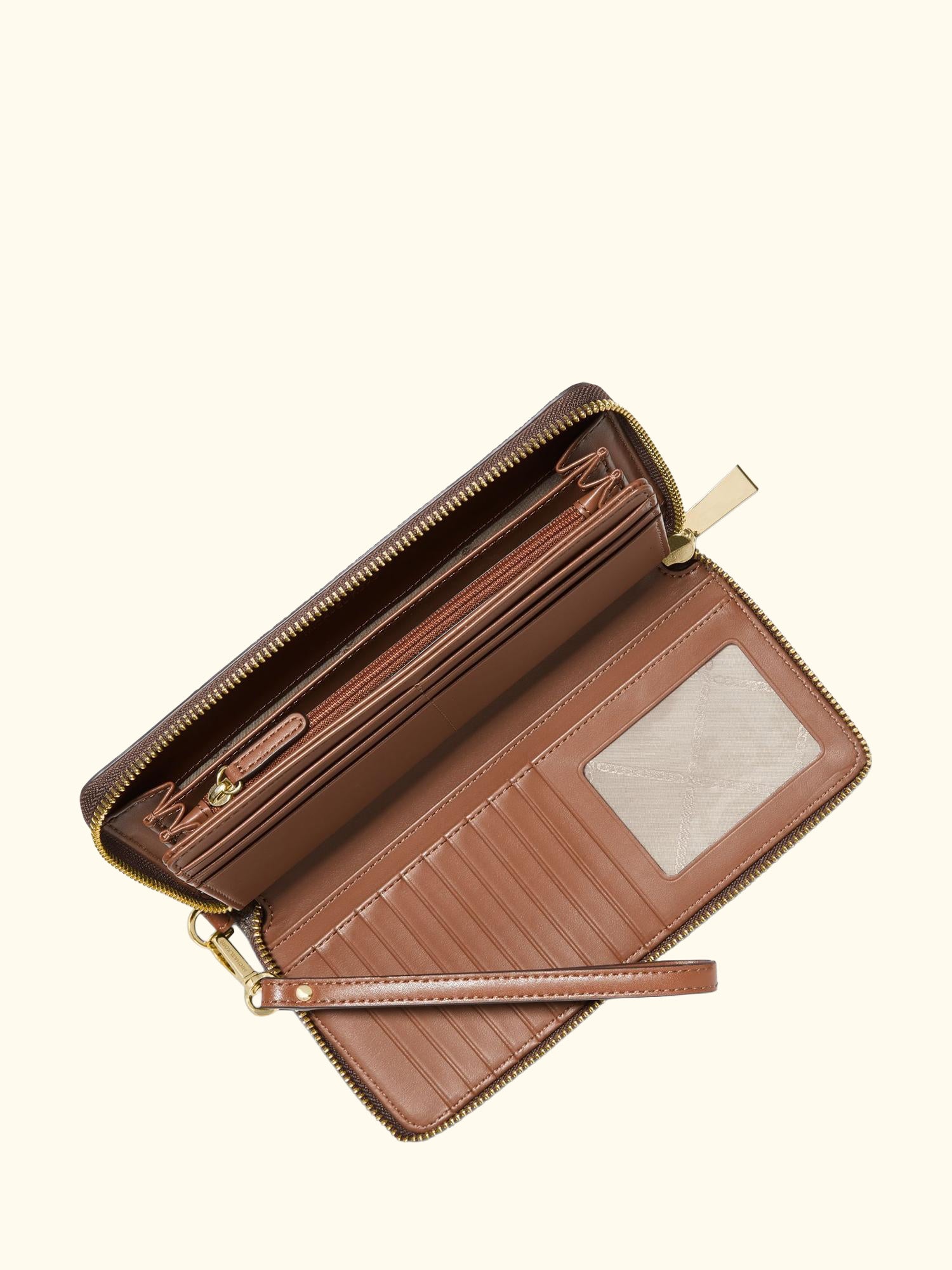 Jet Set Signature Logo Canvas Purse, Brown
