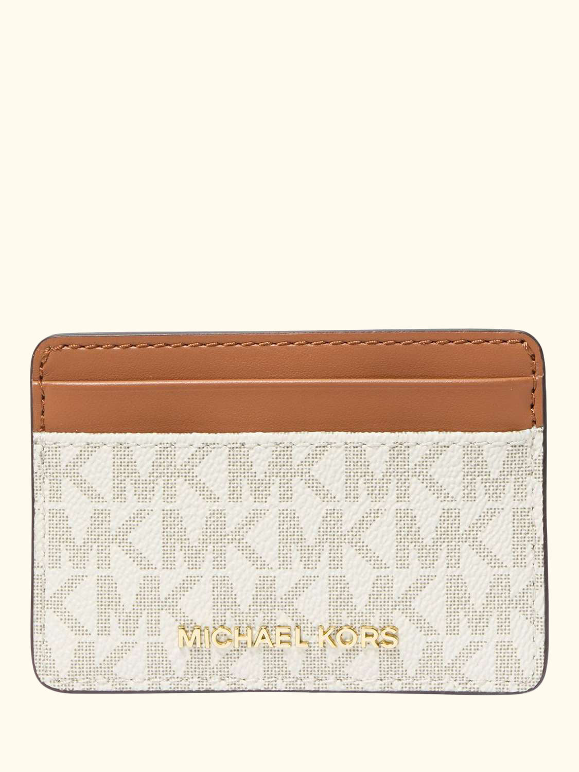 Jet Set Signature Leather Cardholder, Vanilla