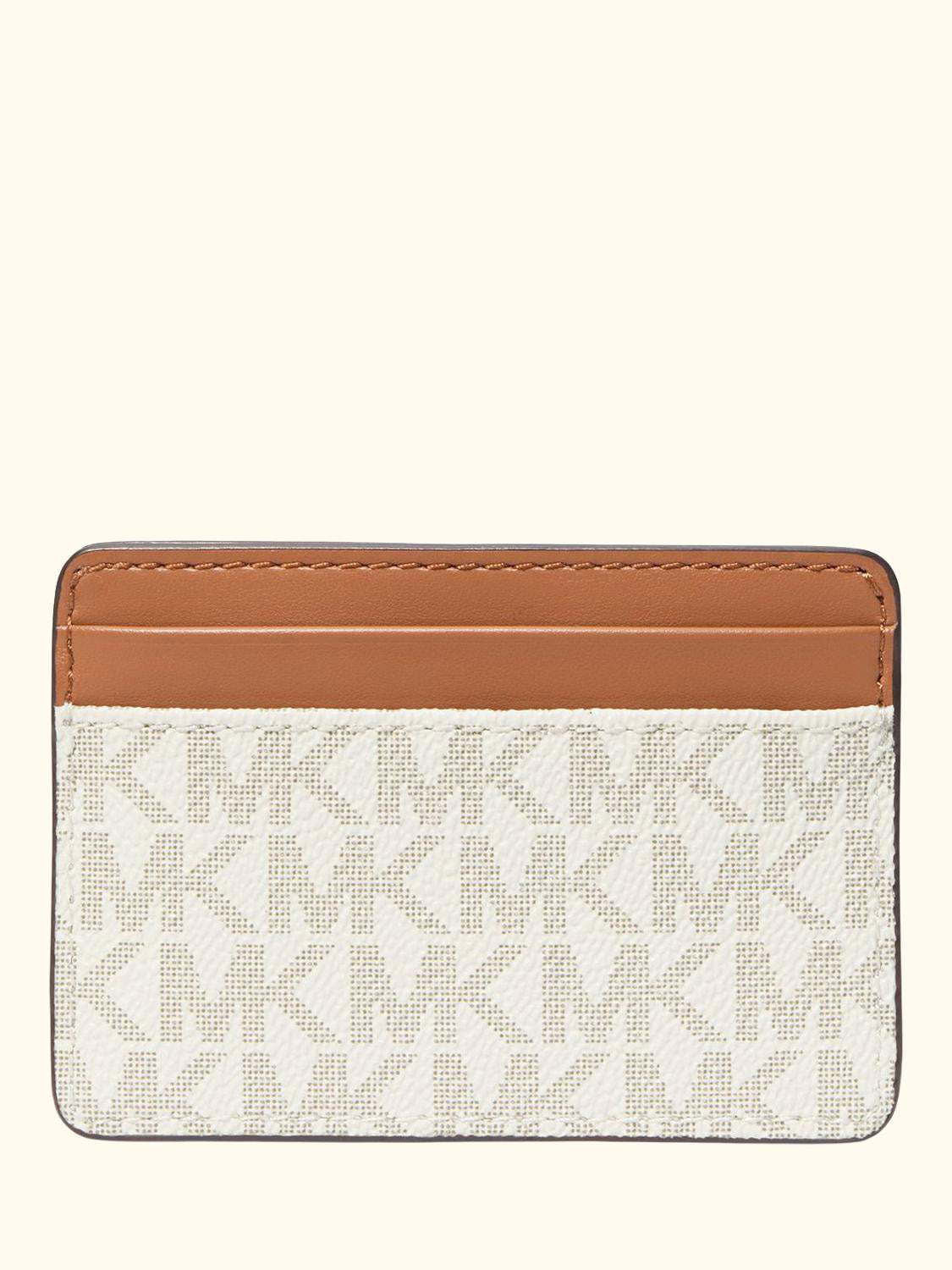 Jet Set Signature Leather Cardholder, Vanilla
