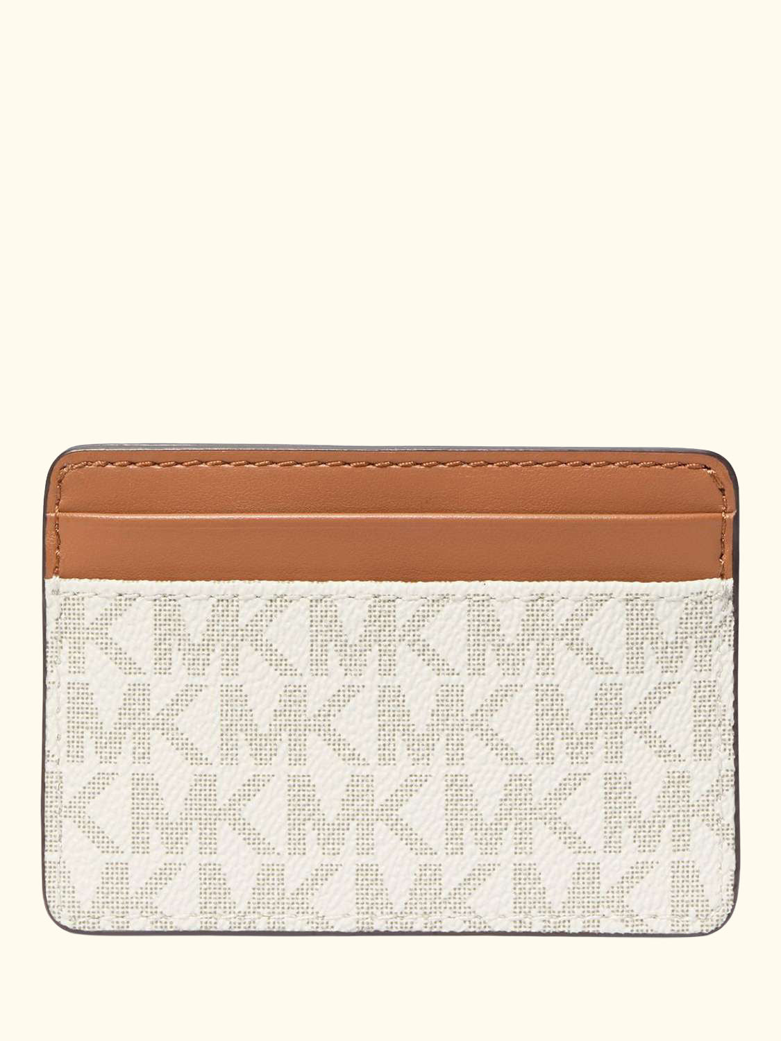 Jet Set Signature Leather Cardholder, Vanilla