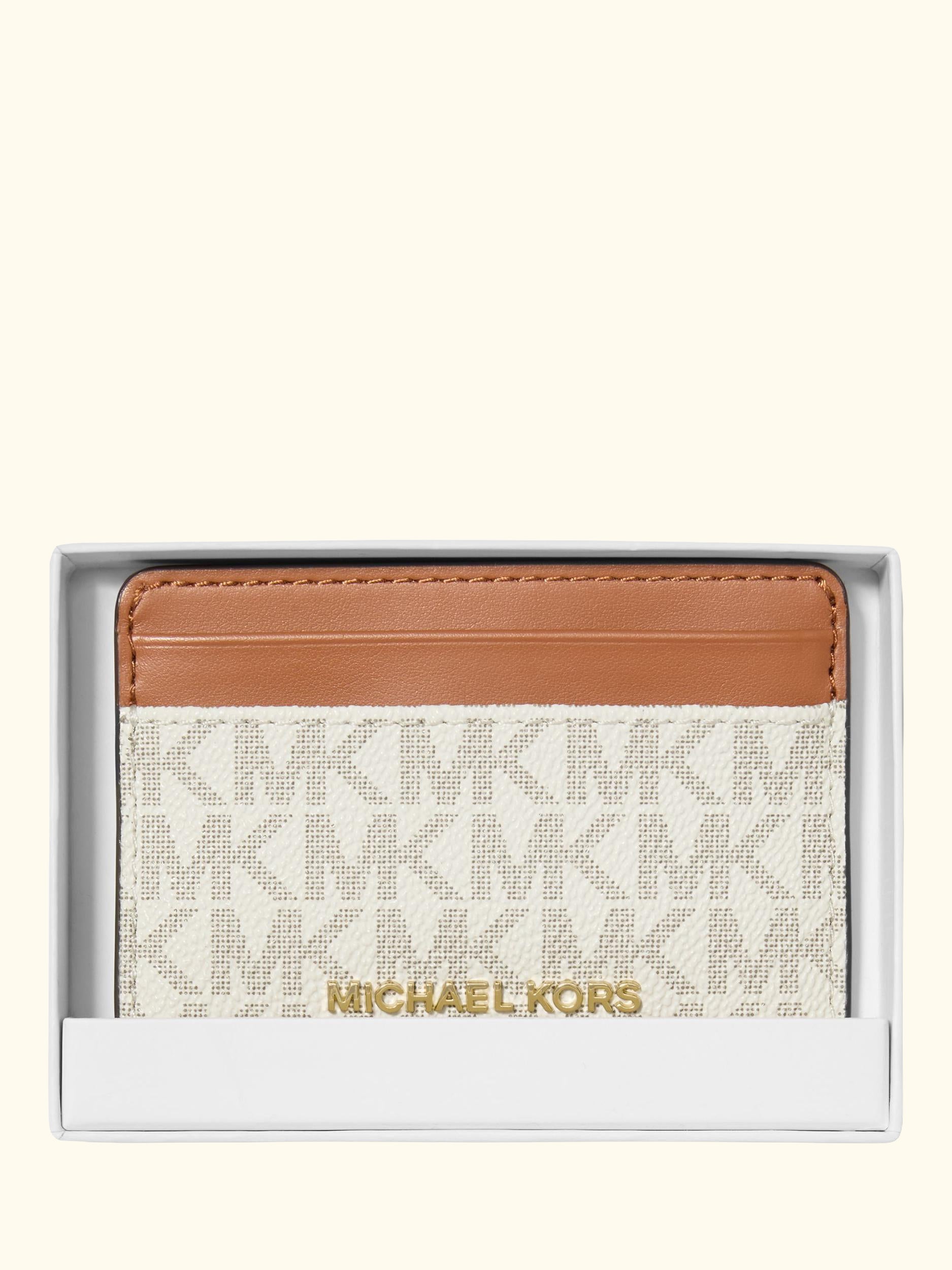 Jet Set Signature Leather Cardholder, Vanilla