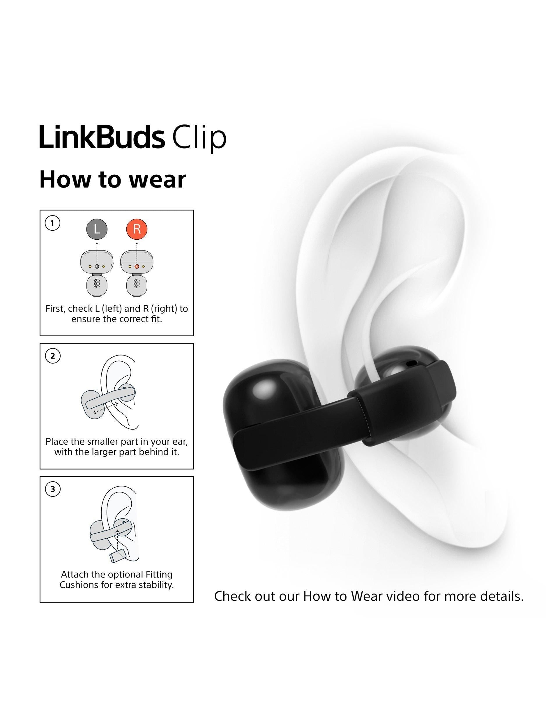 WF-LC900 LinkBuds Clip True Wireless Bluetooth In-Ear Headphones with Open-Ear Design & Mic/Remote