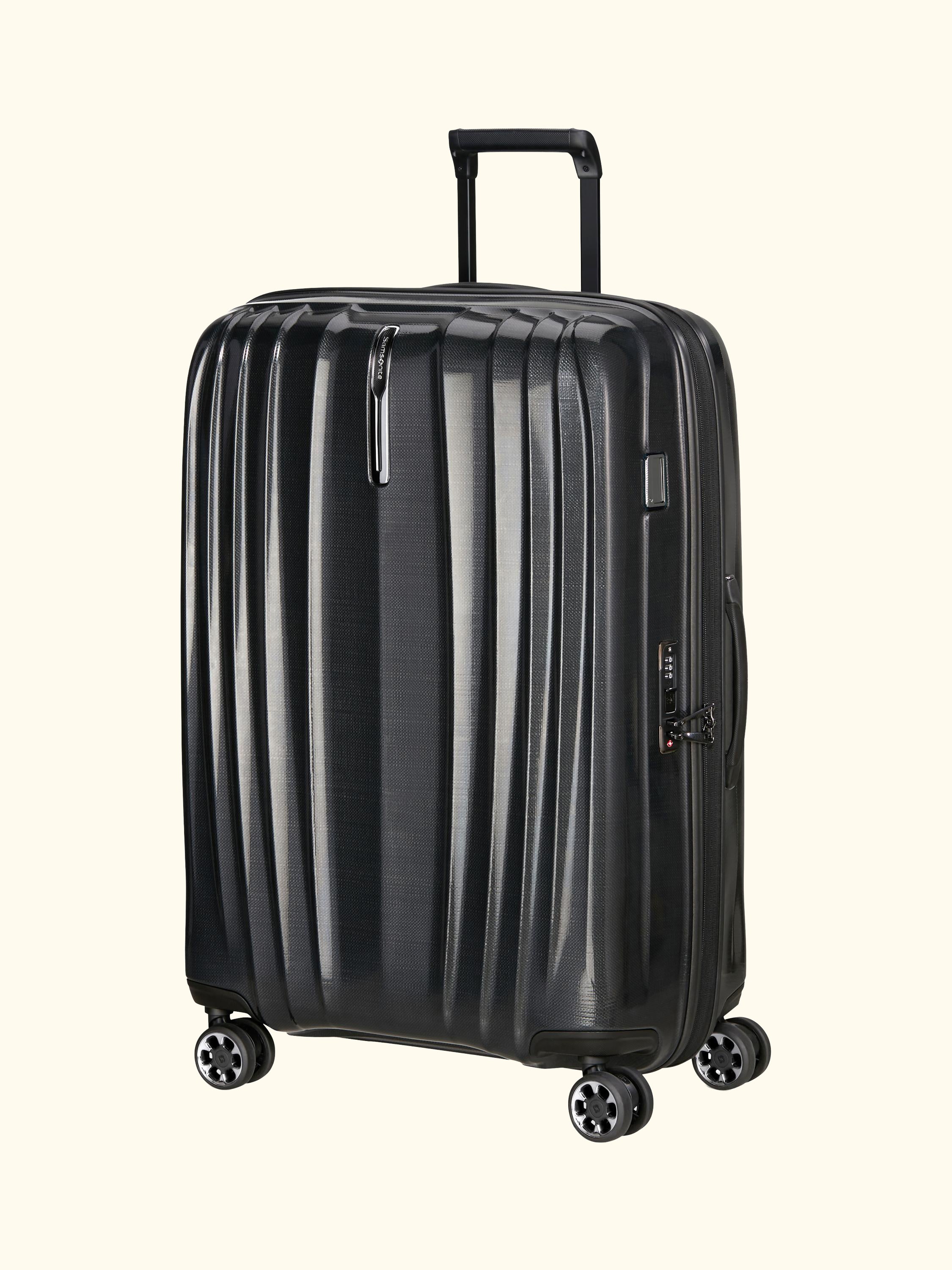 Nexis 82cm Expandable Double Wheel Spinner Suitcase, 134/147L, Black