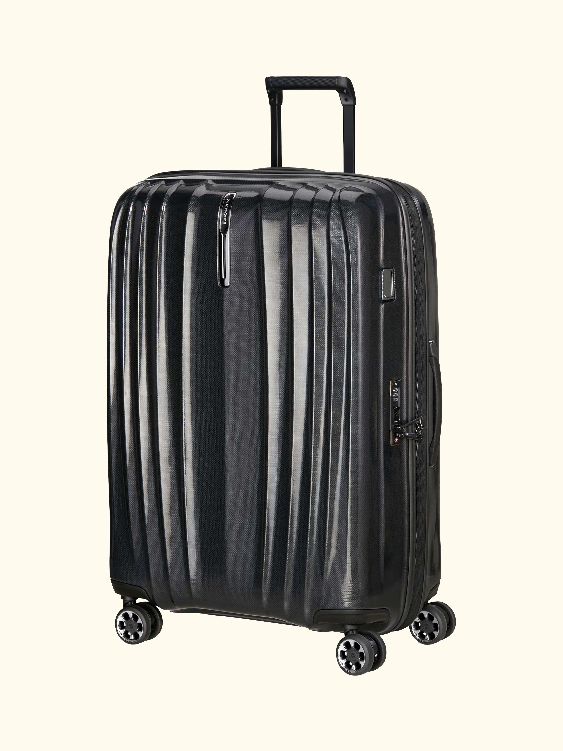 Nexis 82cm Expandable Double Wheel Spinner Suitcase, 134/147L, Black