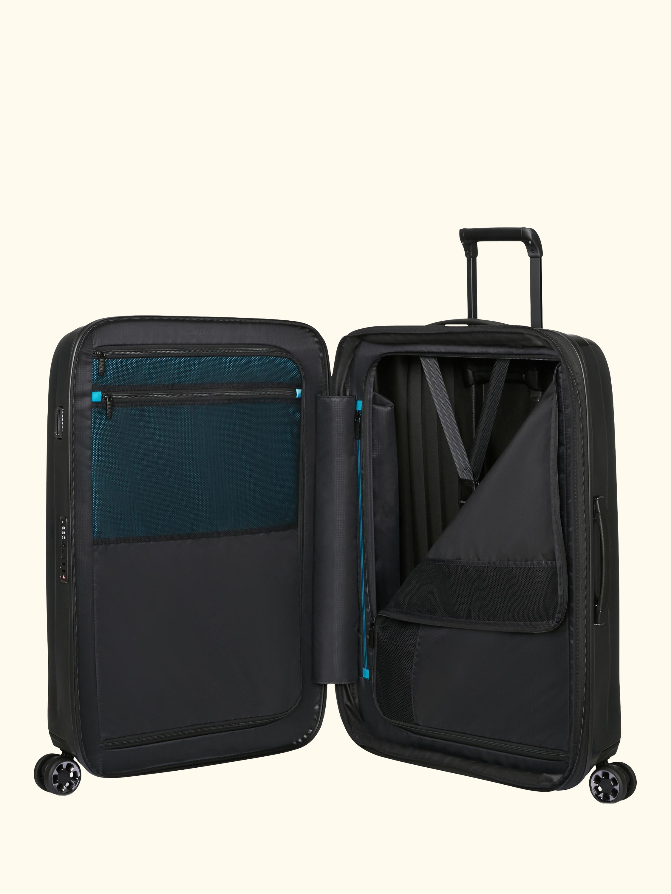 Nexis 82cm Expandable Double Wheel Spinner Suitcase, 134/147L, Black