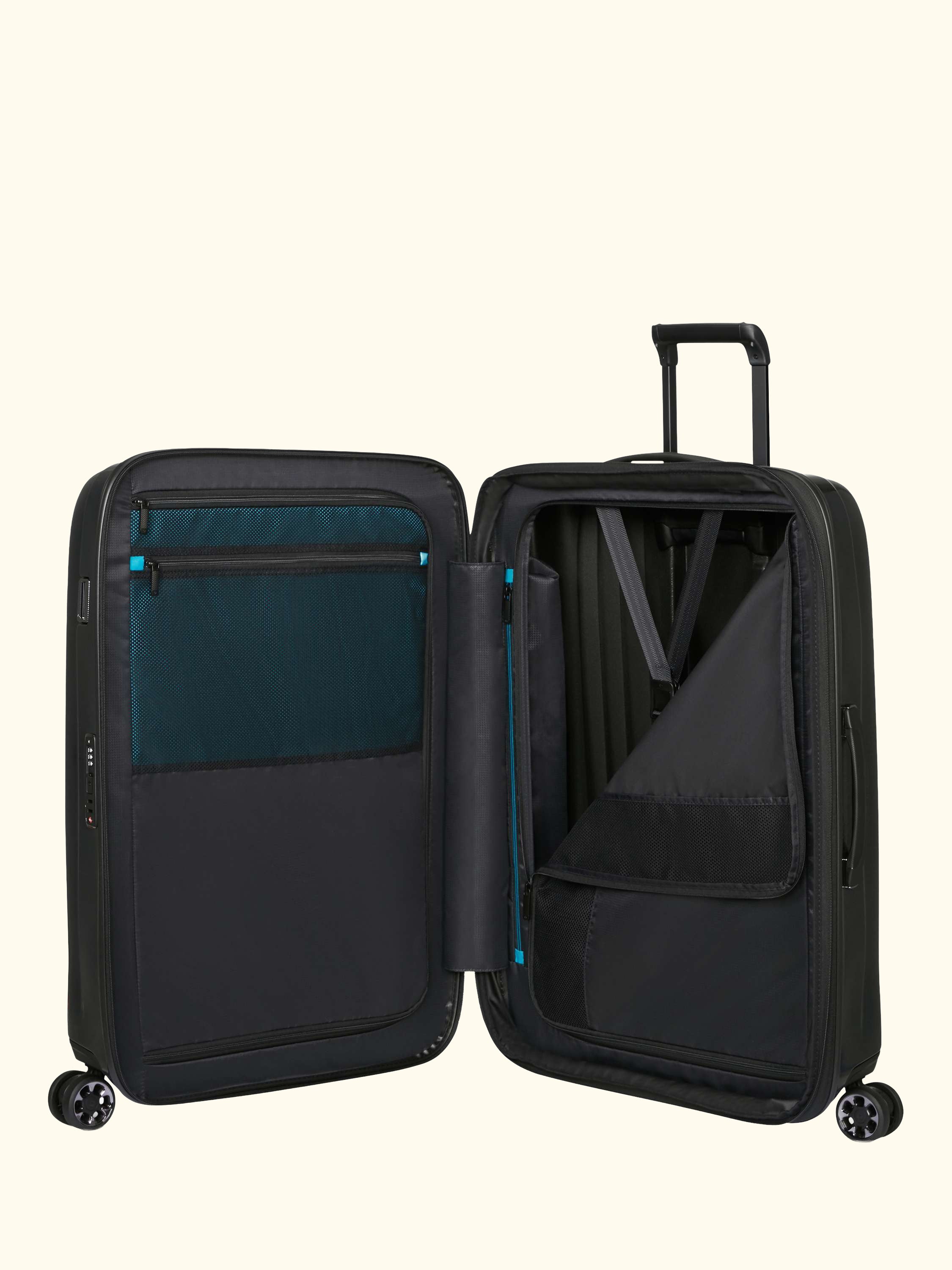 Nexis 82cm Expandable Double Wheel Spinner Suitcase, 134/147L, Black