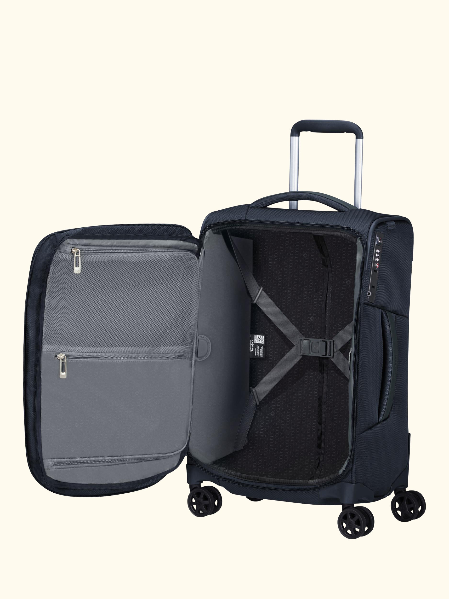 Respark 55cm Double Wheel Cabin Spinner Suitcase, 59L