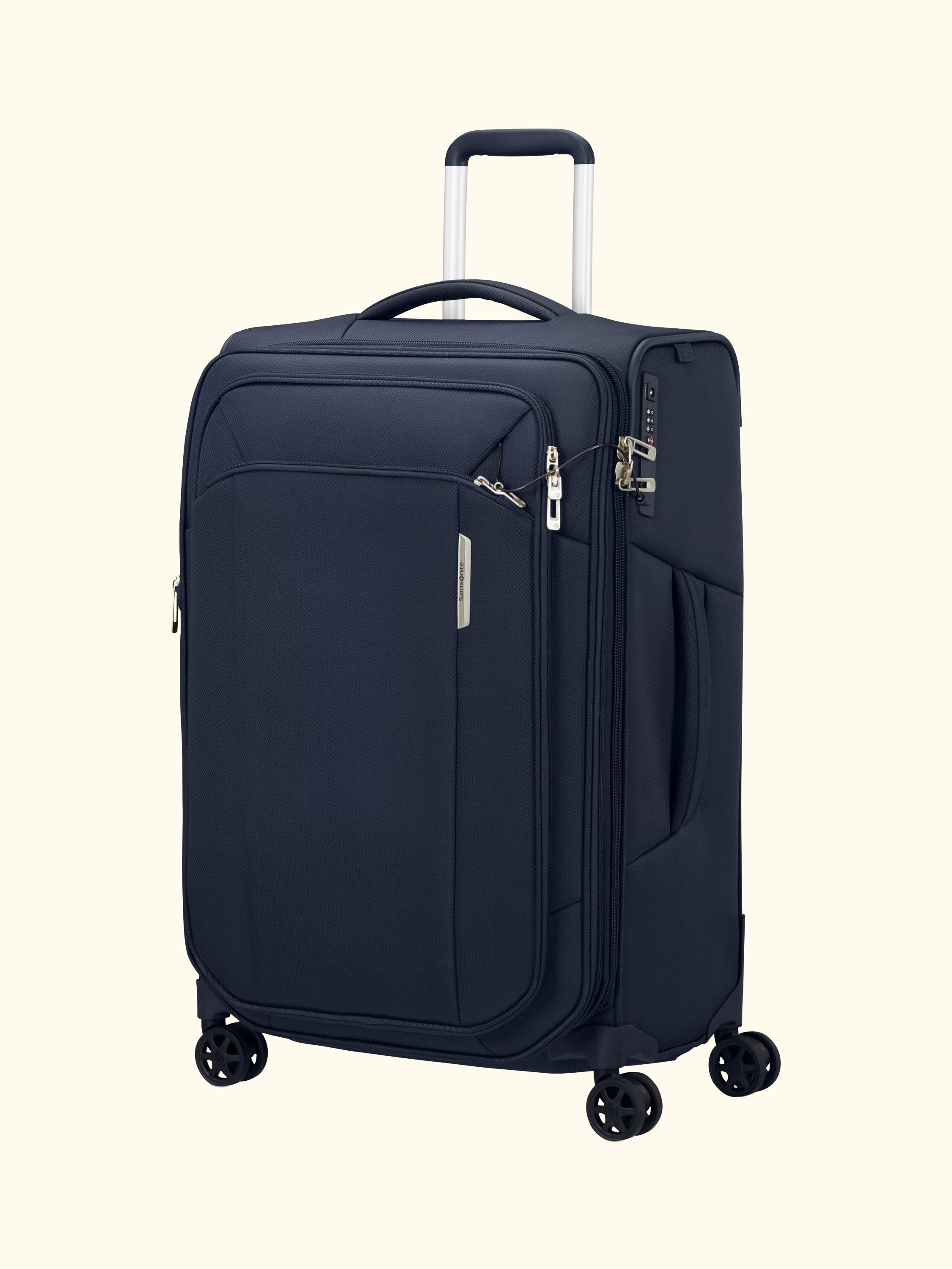 Respark 4-Wheel 67cm Expandable Medium Suitcase, Midnight Blue