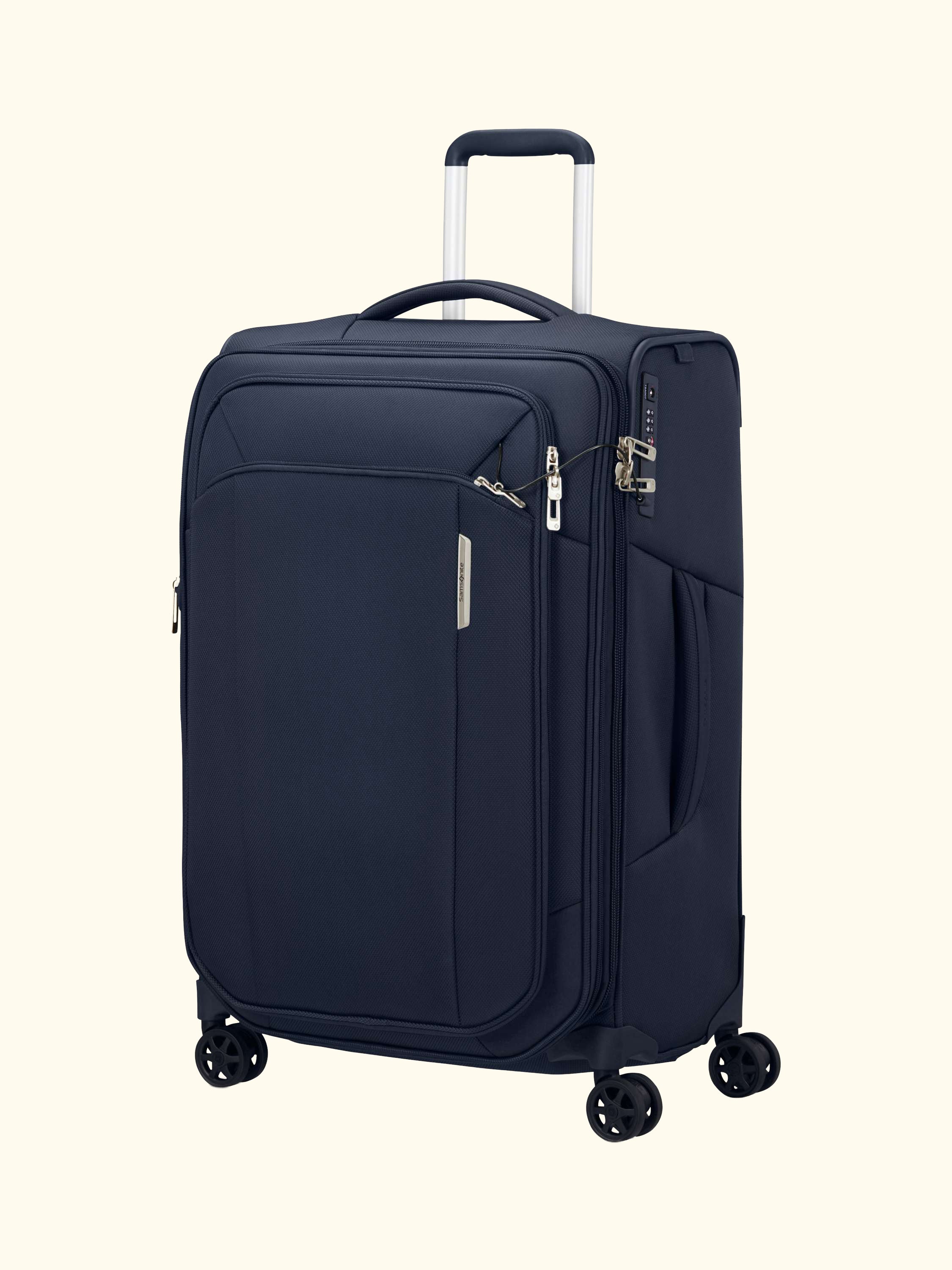 Respark 4-Wheel 67cm Expandable Medium Suitcase, Midnight Blue