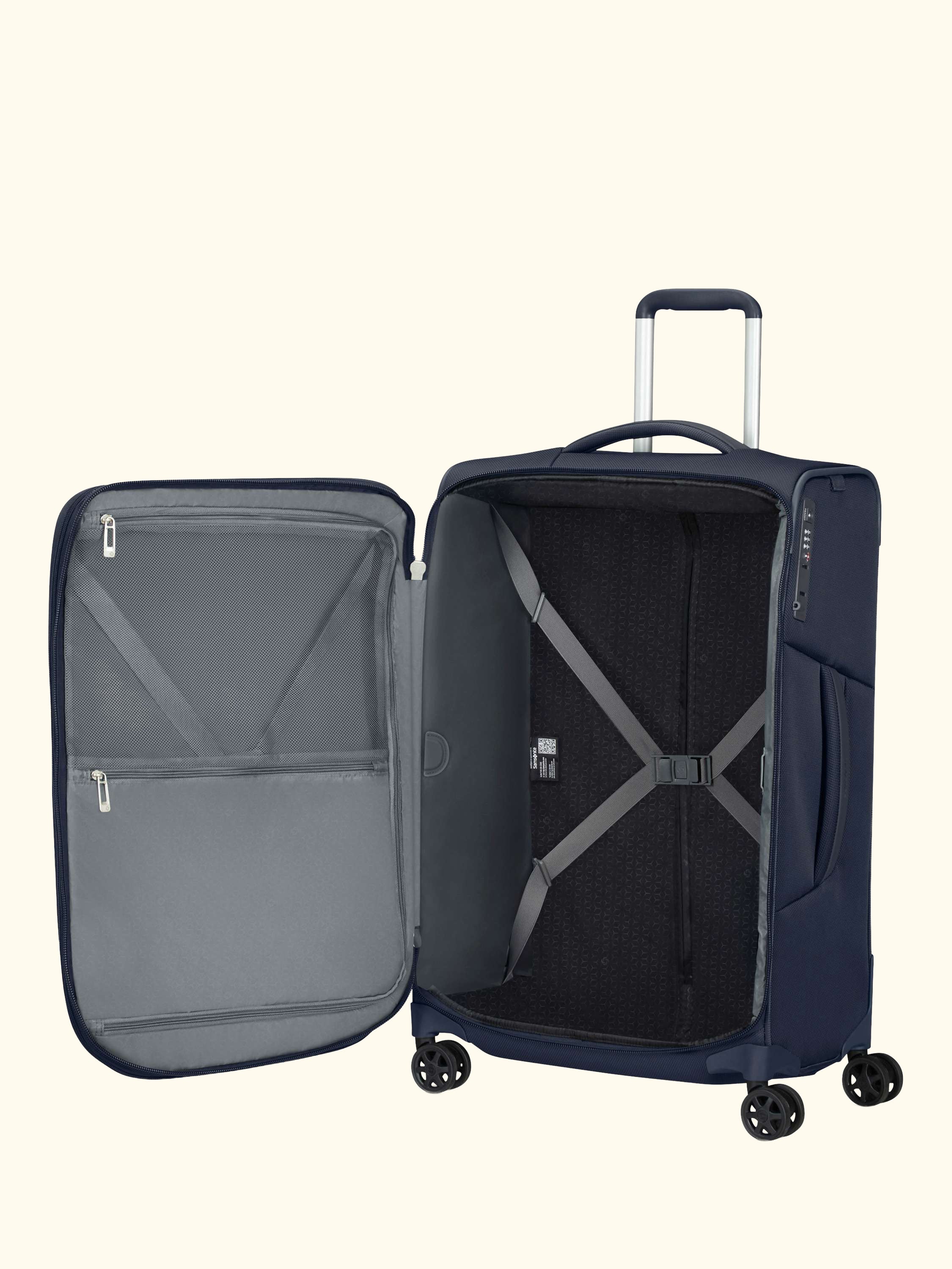 Respark 4-Wheel 67cm Expandable Medium Suitcase, Midnight Blue