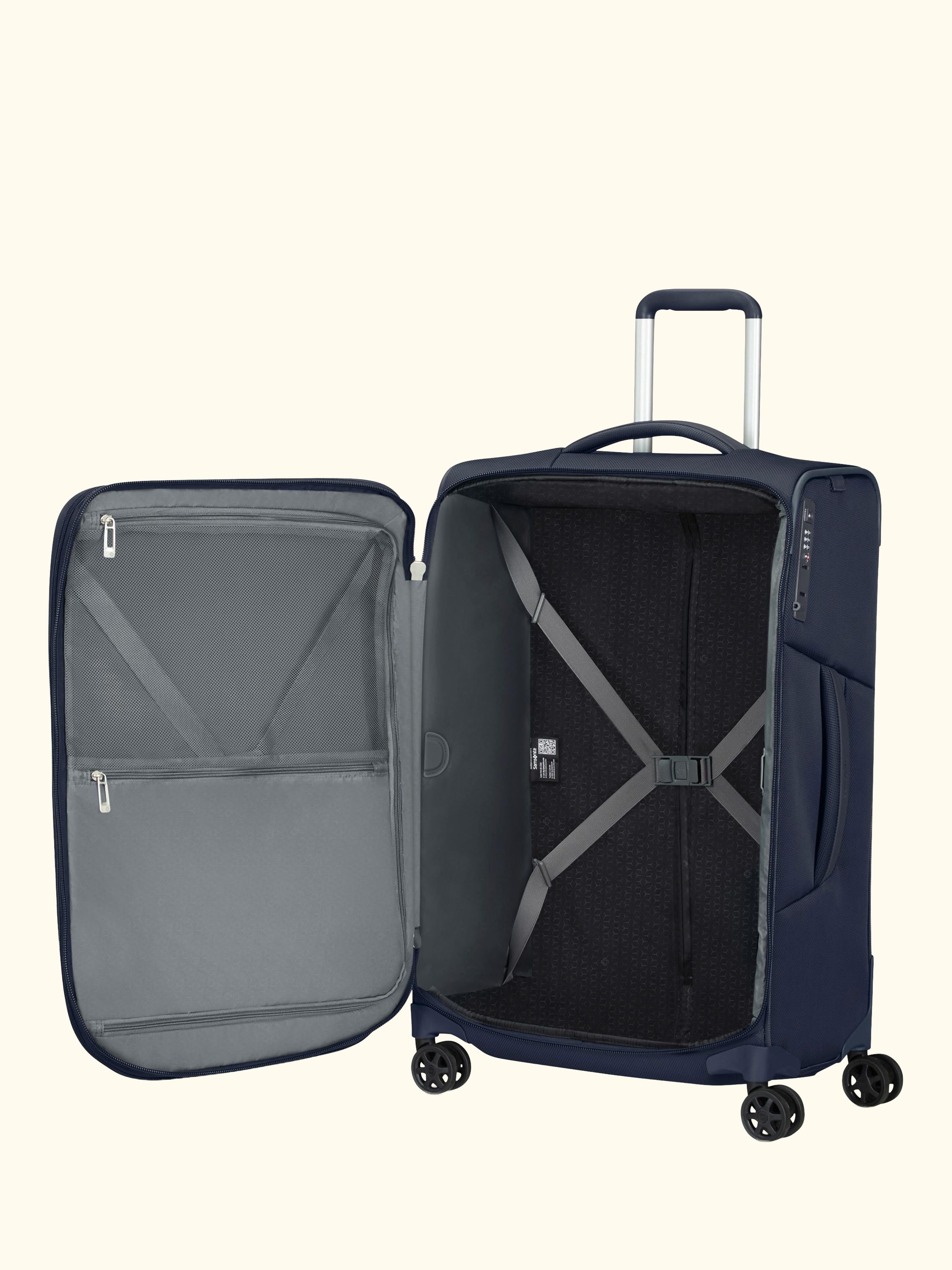 Respark 4-Wheel 67cm Expandable Medium Suitcase, Midnight Blue