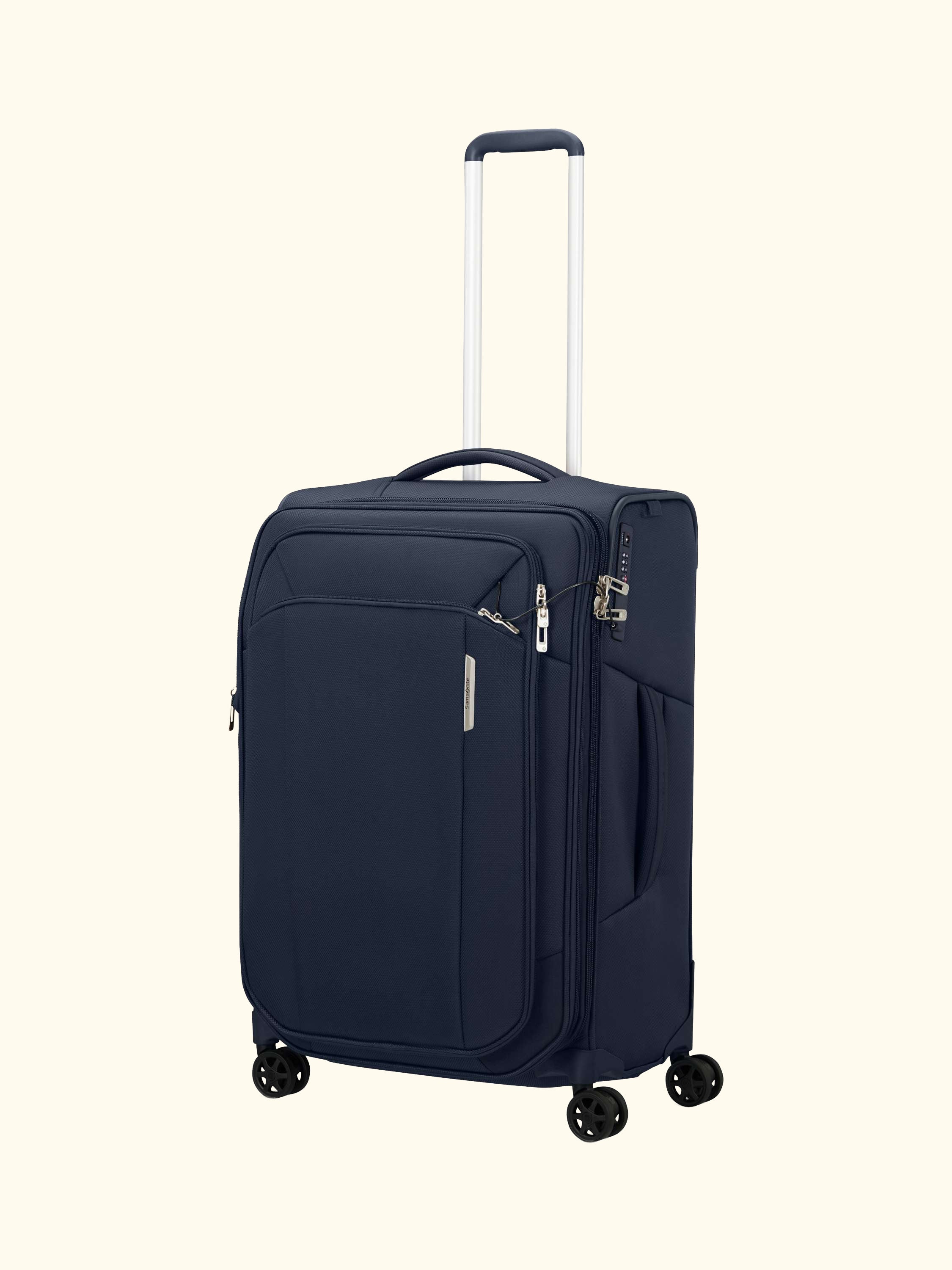 Respark 4-Wheel 67cm Expandable Medium Suitcase, Midnight Blue