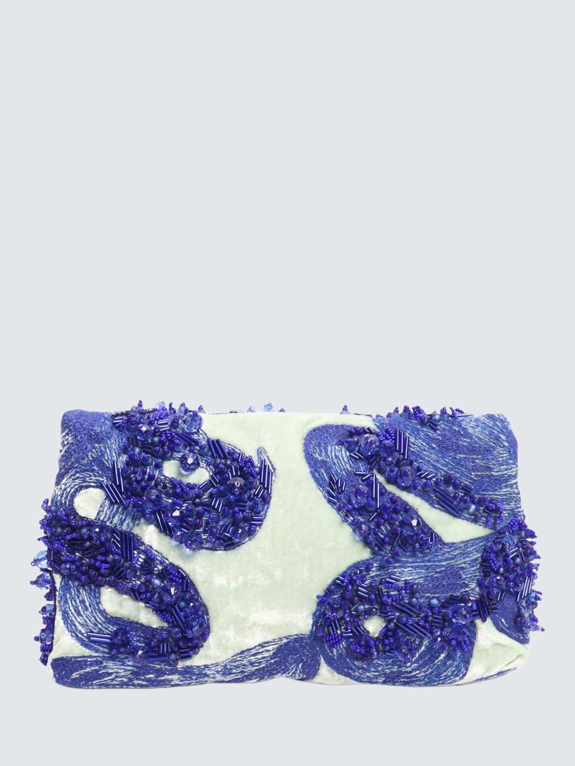 Pre-loved Dries Van Noten Sequin Clutch Bag, Green