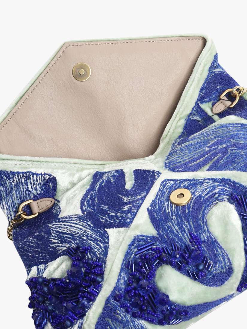 Pre-loved Dries Van Noten Sequin Clutch Bag, Green